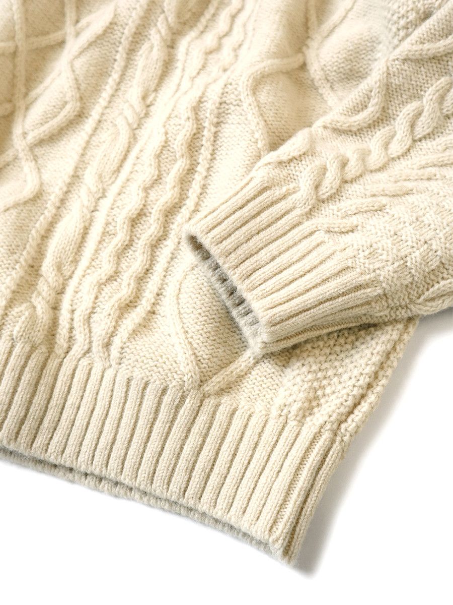 Kapital Kapital 5G Wool Cable Knit Smiley Patch Crew Sweater Size US M / EU 48-50 / 2 - 10 Thumbnail