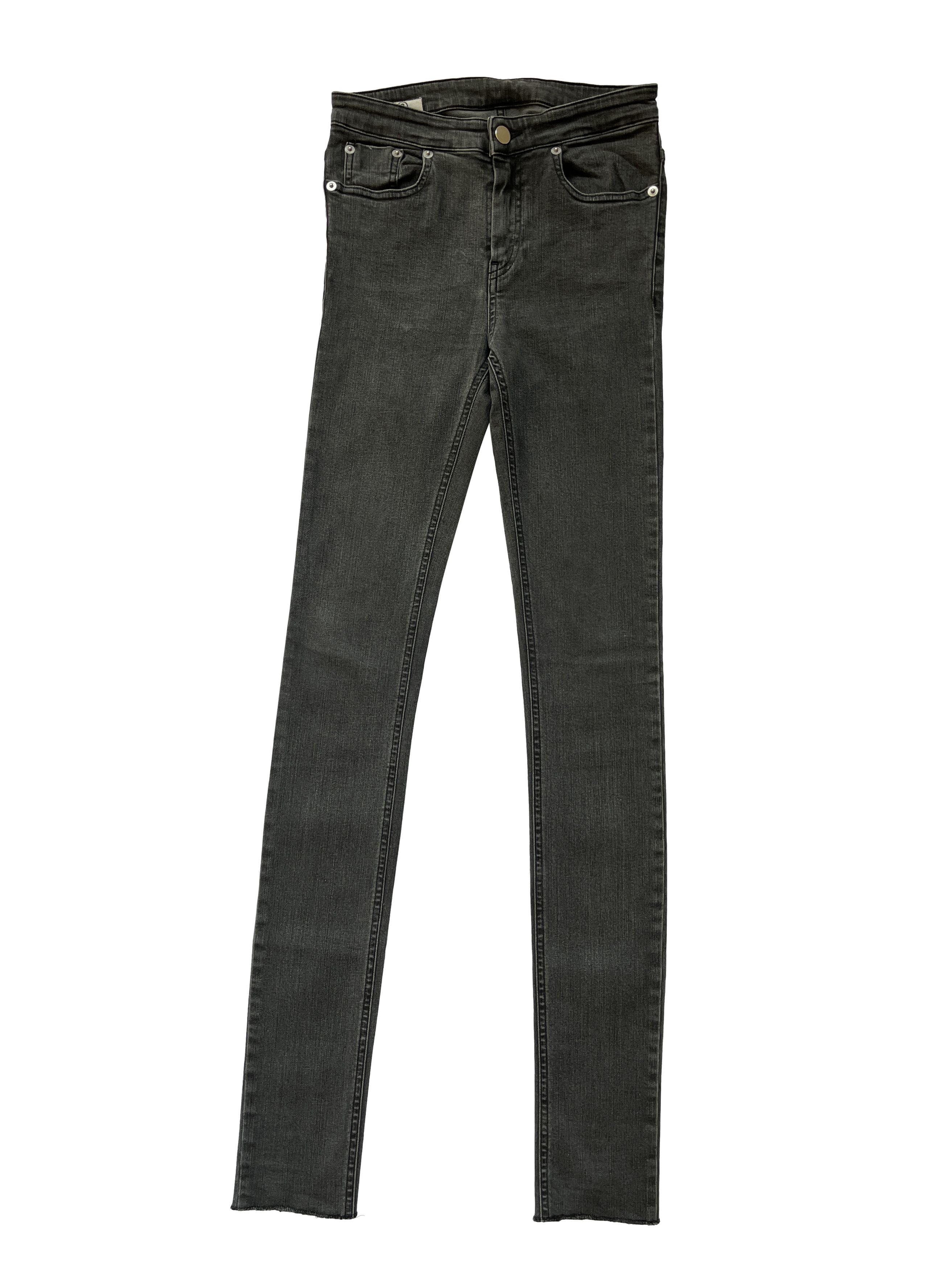 image of Maison Margiela Line 6 Black Skinny Jeans in Washed Out Black, Women's (Size 26)