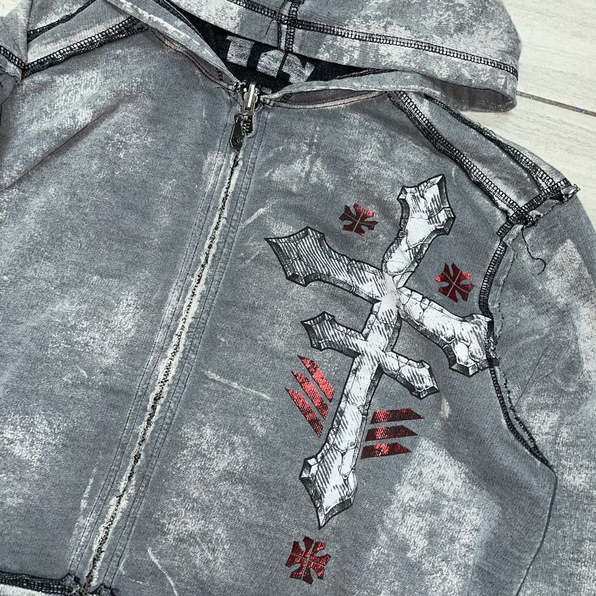Affliction Affliction reversible zip up hoodie wings & skulls Size US XL / EU 56 / 4 - 5 Thumbnail