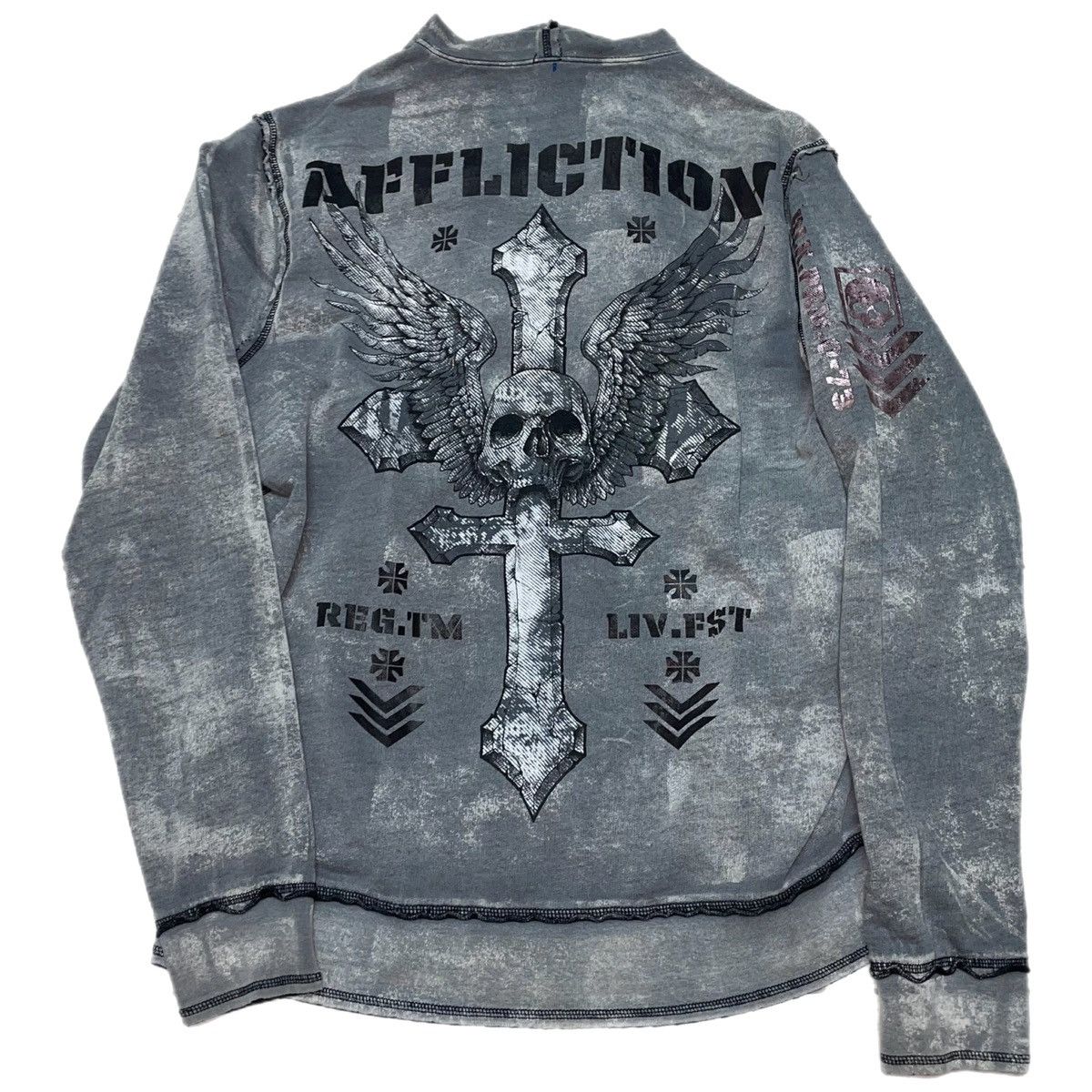 Affliction Affliction reversible zip up hoodie wings & skulls Size US XL / EU 56 / 4 - 4 Thumbnail