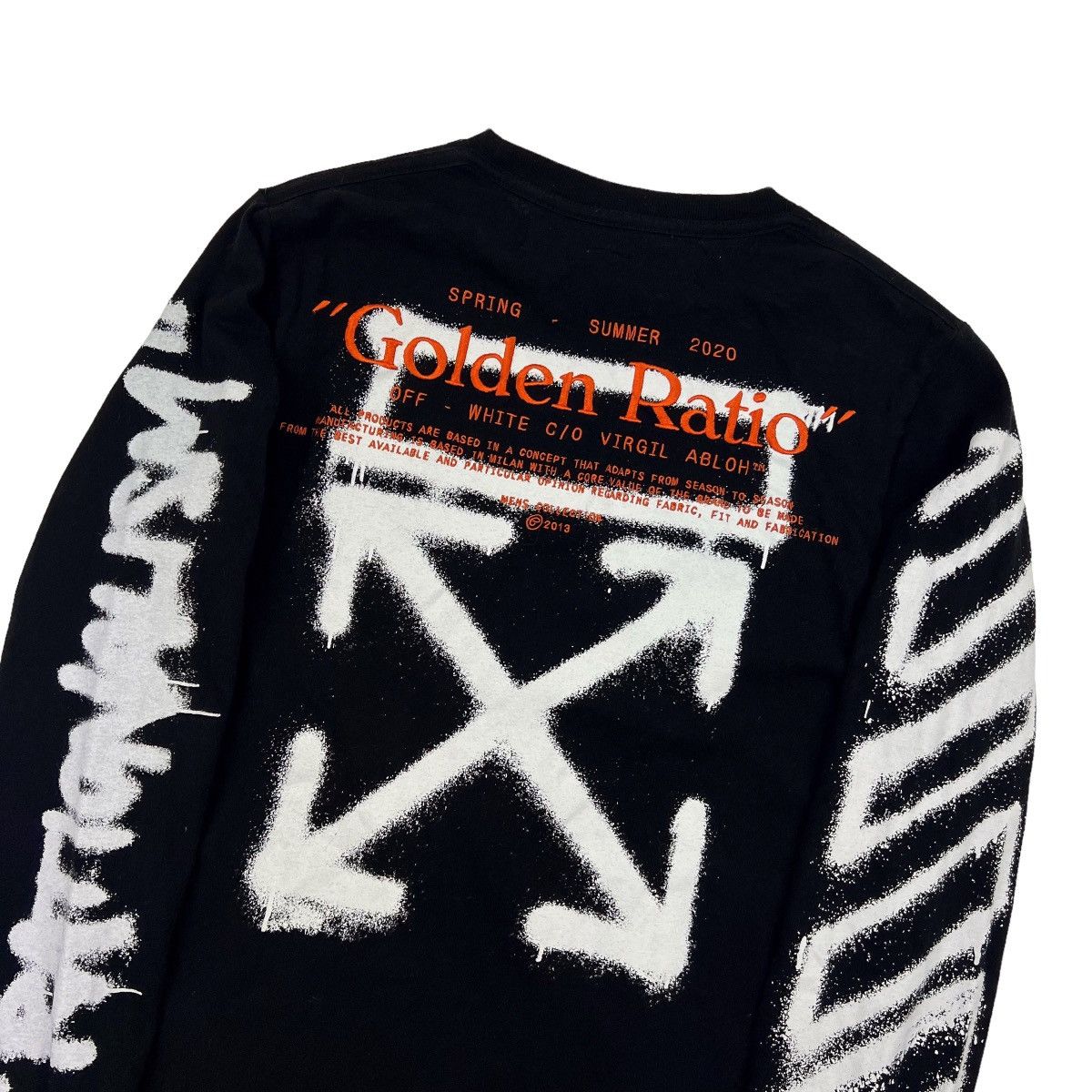 image of Off White Off-White Golden Ratio Long Sleeve T Shirt in Black, Men's (Size XS)