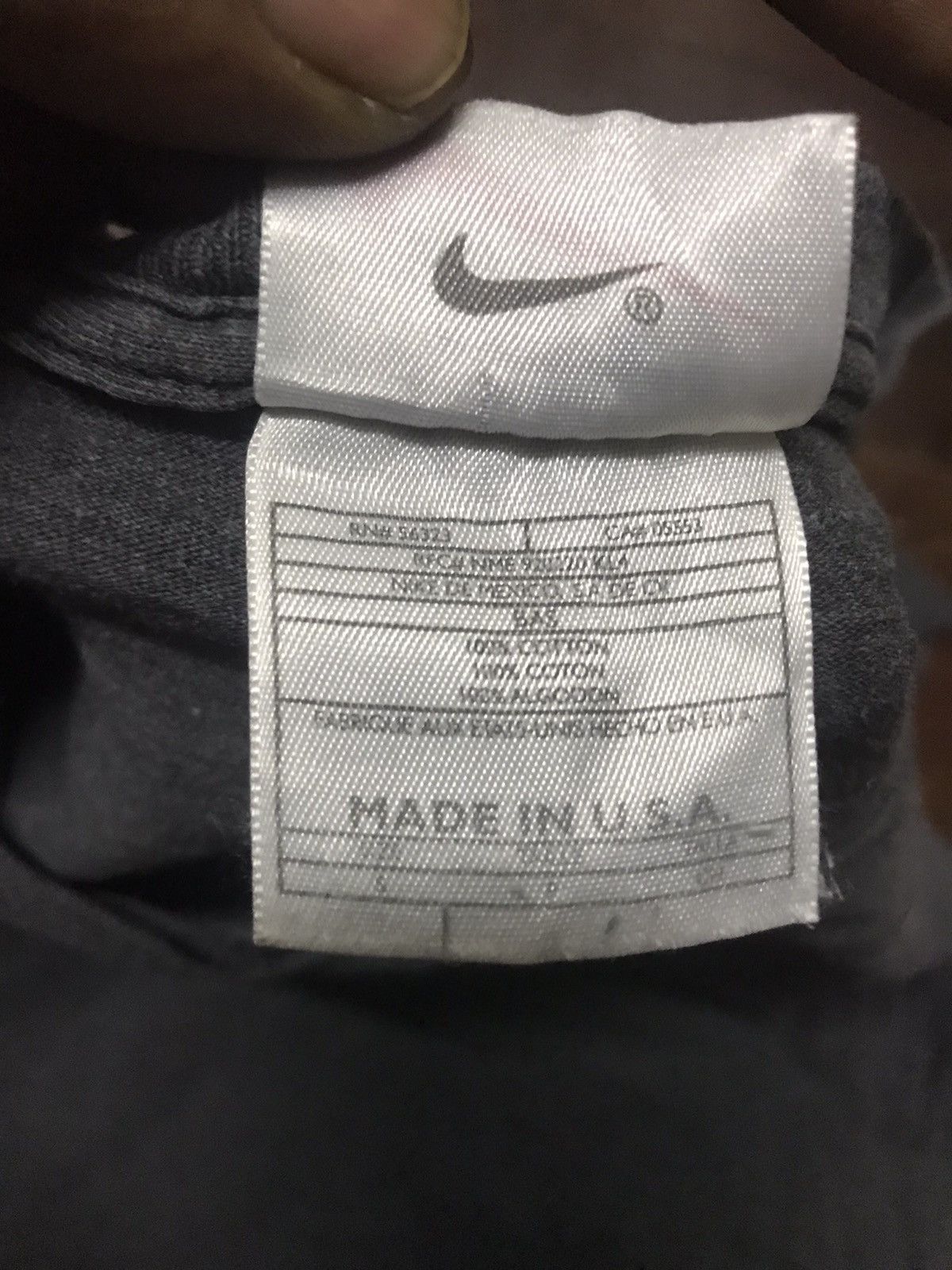Nike × Vintage Vintage nike vneck small swoosh tshirt made in usa Size US M / EU 48-50 / 2 - 4 Thumbnail