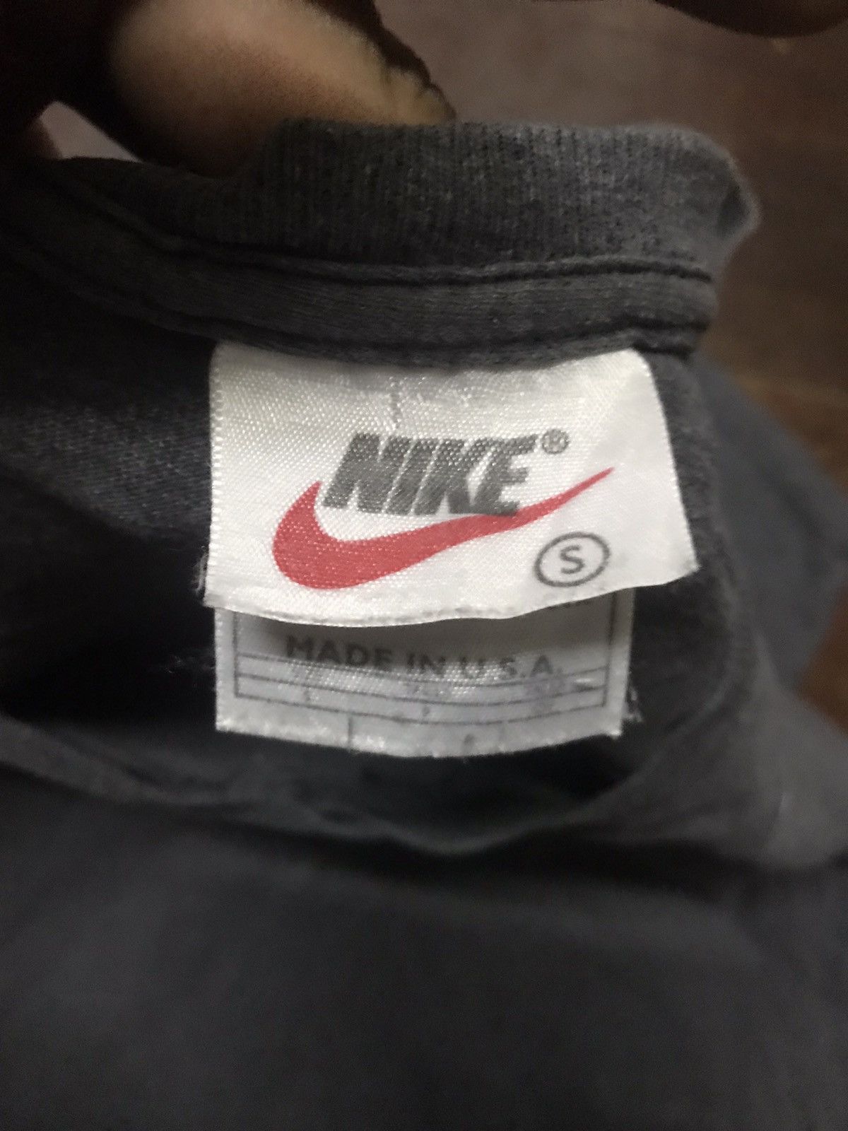 Nike × Vintage Vintage nike vneck small swoosh tshirt made in usa Size US M / EU 48-50 / 2 - 3 Thumbnail