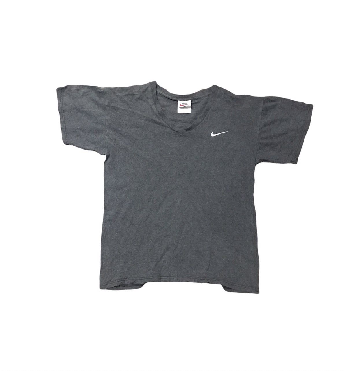 Nike × Vintage Vintage nike vneck small swoosh tshirt made in usa Size US M / EU 48-50 / 2 - 1 Thumbnail