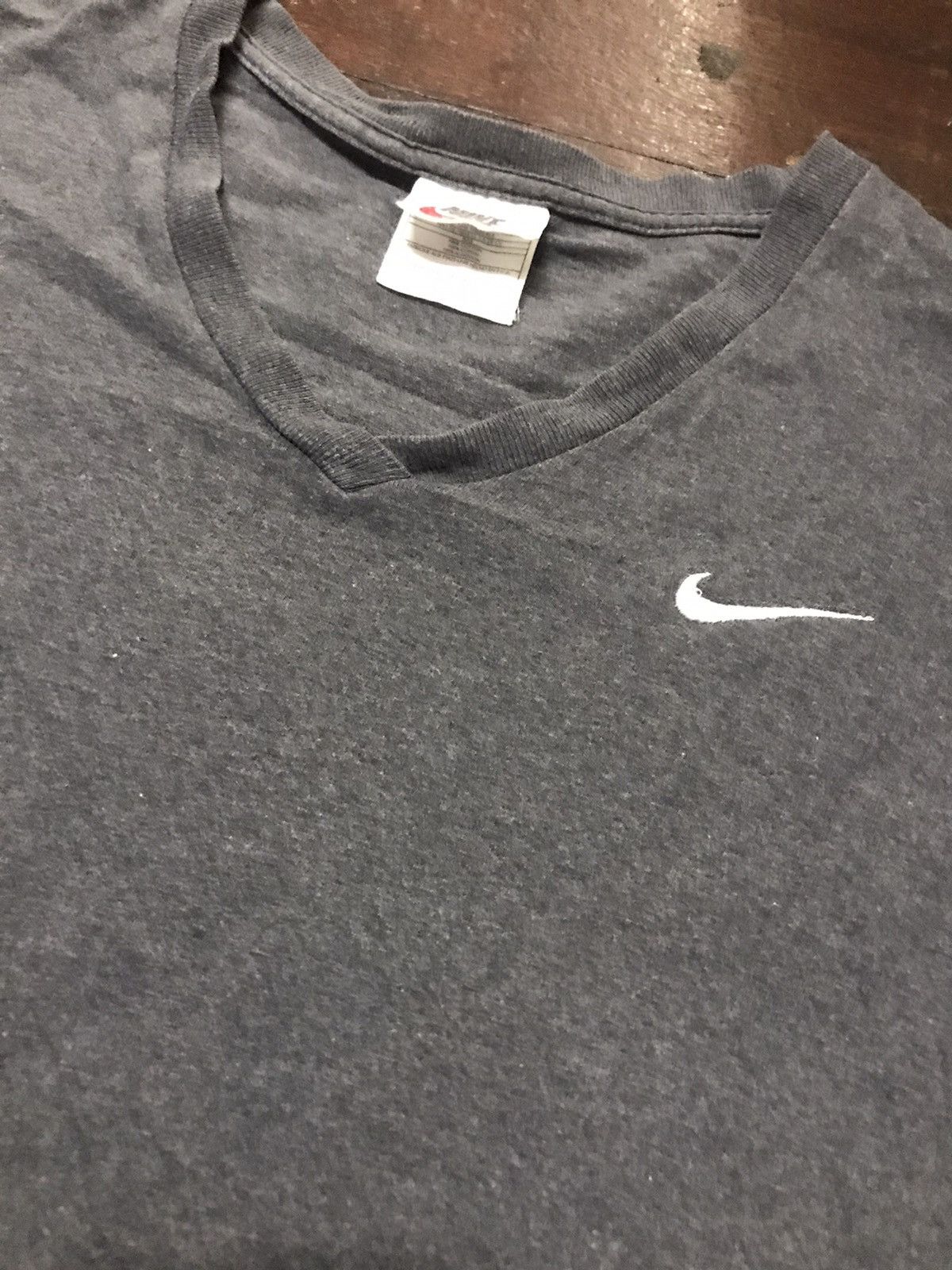 Nike × Vintage Vintage nike vneck small swoosh tshirt made in usa Size US M / EU 48-50 / 2 - 5 Thumbnail