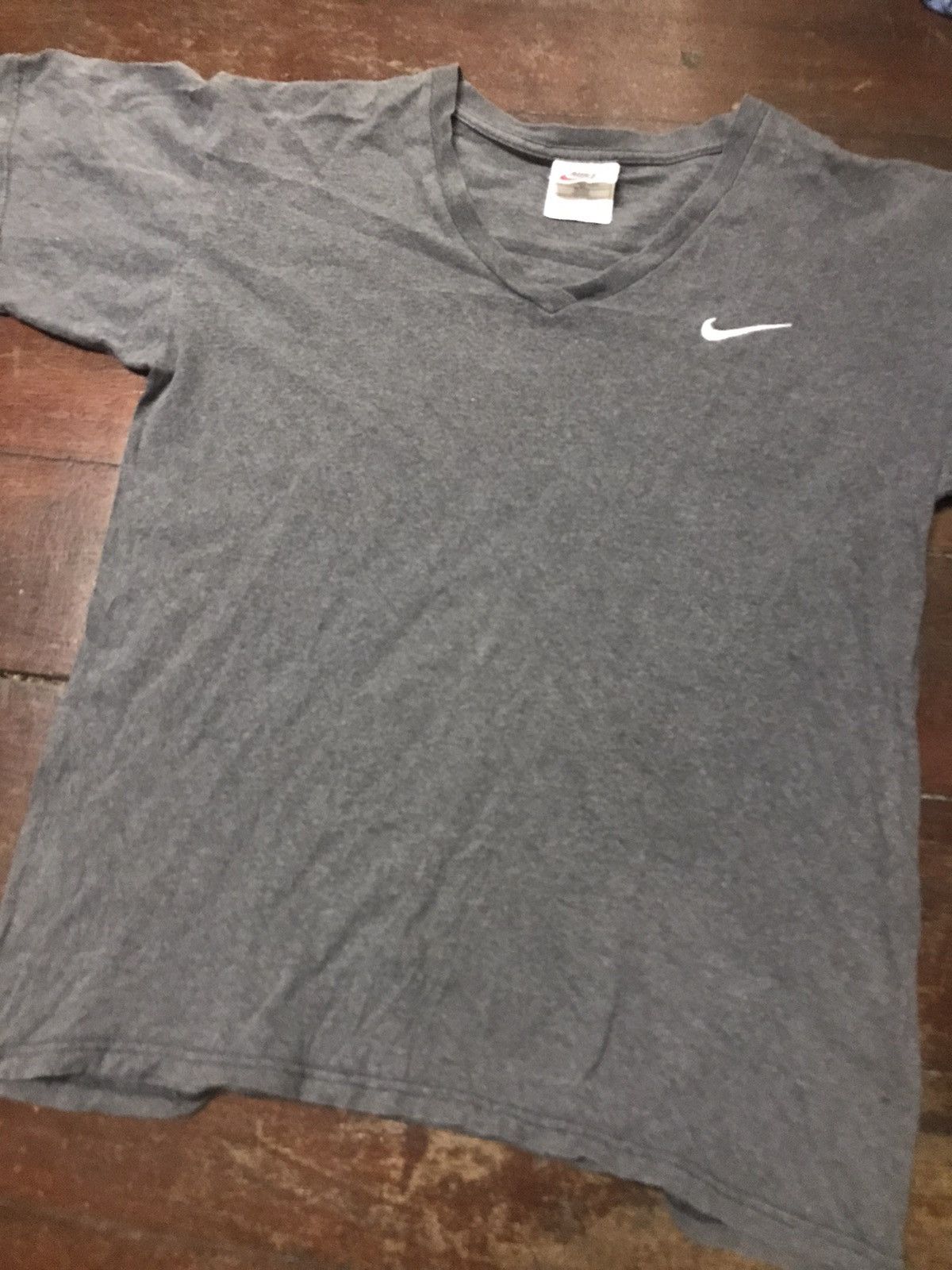 Nike × Vintage Vintage nike vneck small swoosh tshirt made in usa Size US M / EU 48-50 / 2 - 6 Thumbnail