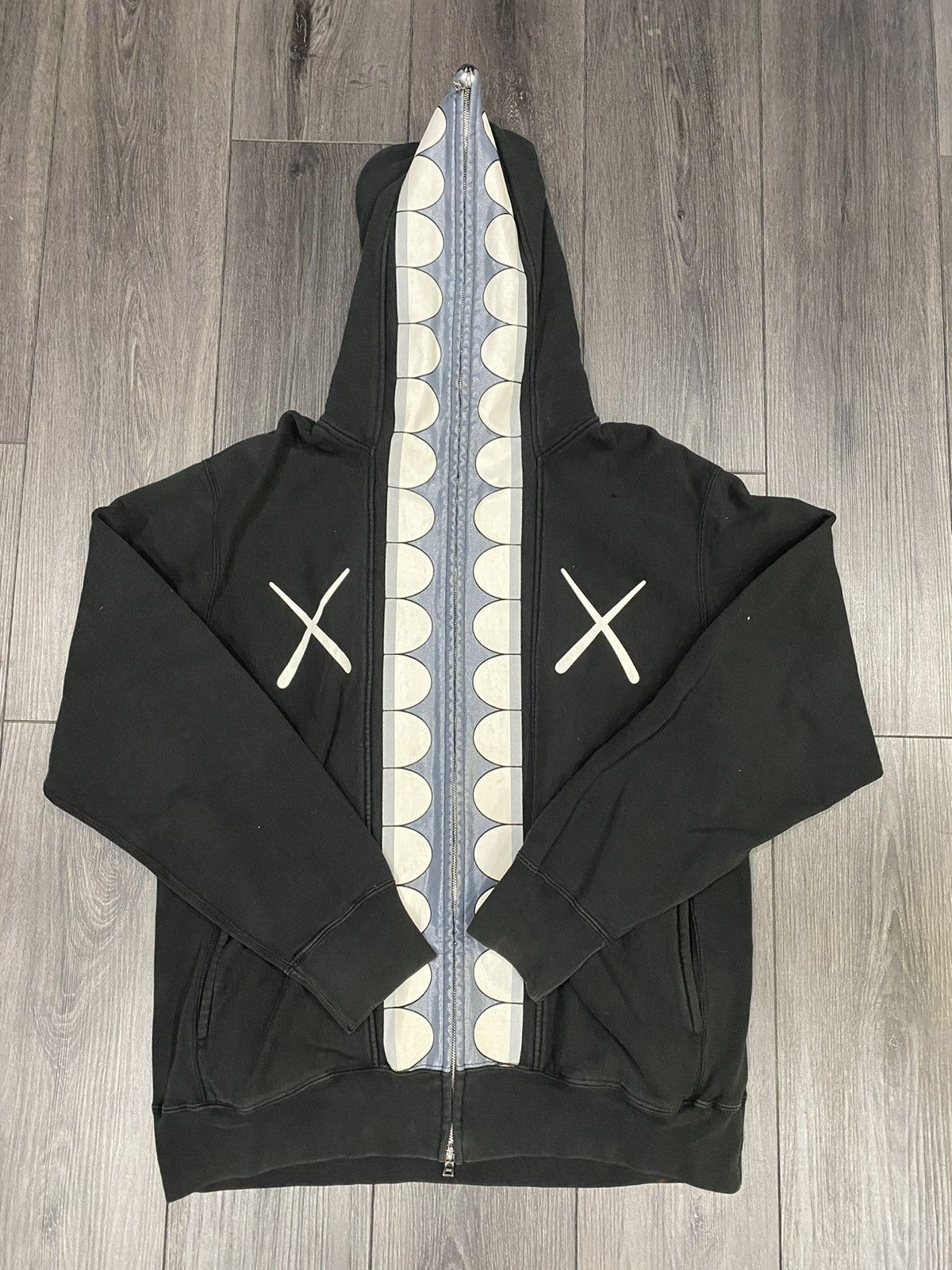 image of Bape Kaws Chomper Full Zip Hoodie Black Size Large, Men's