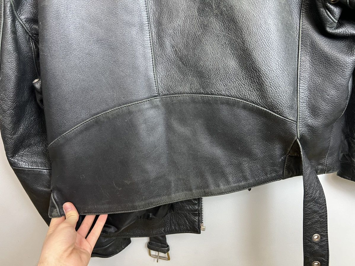 Genuine Leather Rare 90s Biker Real Genuine Leather Metal Jacket Rock Size US XL / EU 56 / 4 - 11 Thumbnail