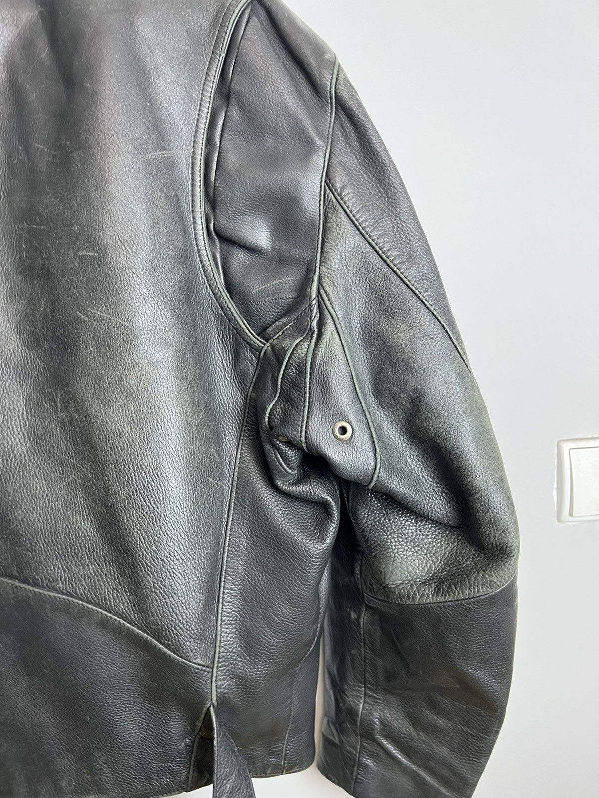 Genuine Leather Rare 90s Biker Real Genuine Leather Metal Jacket Rock Size US XL / EU 56 / 4 - 14 Thumbnail