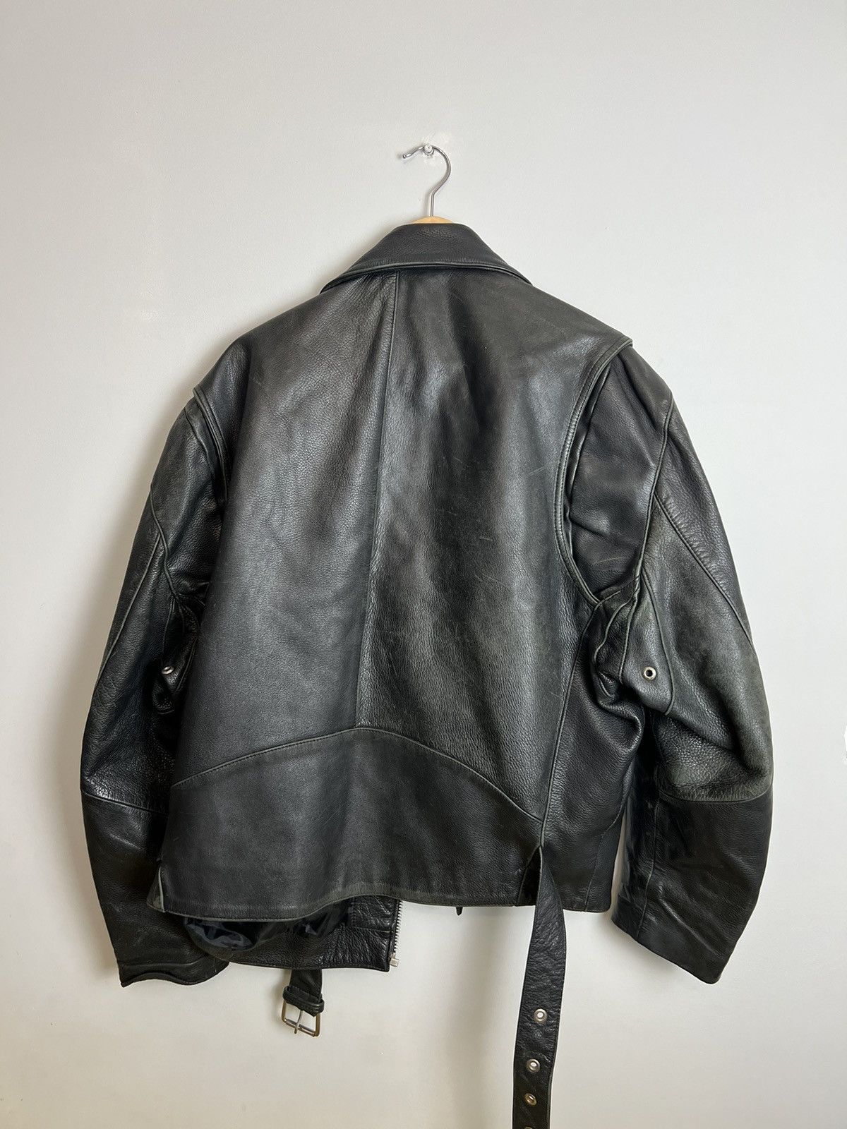 Genuine Leather Rare 90s Biker Real Genuine Leather Metal Jacket Rock Size US XL / EU 56 / 4 - 2 Thumbnail