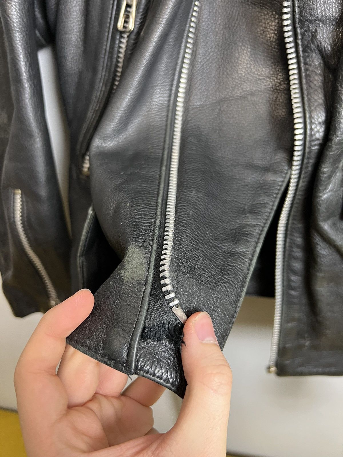 Genuine Leather Rare 90s Biker Real Genuine Leather Metal Jacket Rock Size US XL / EU 56 / 4 - 6 Thumbnail