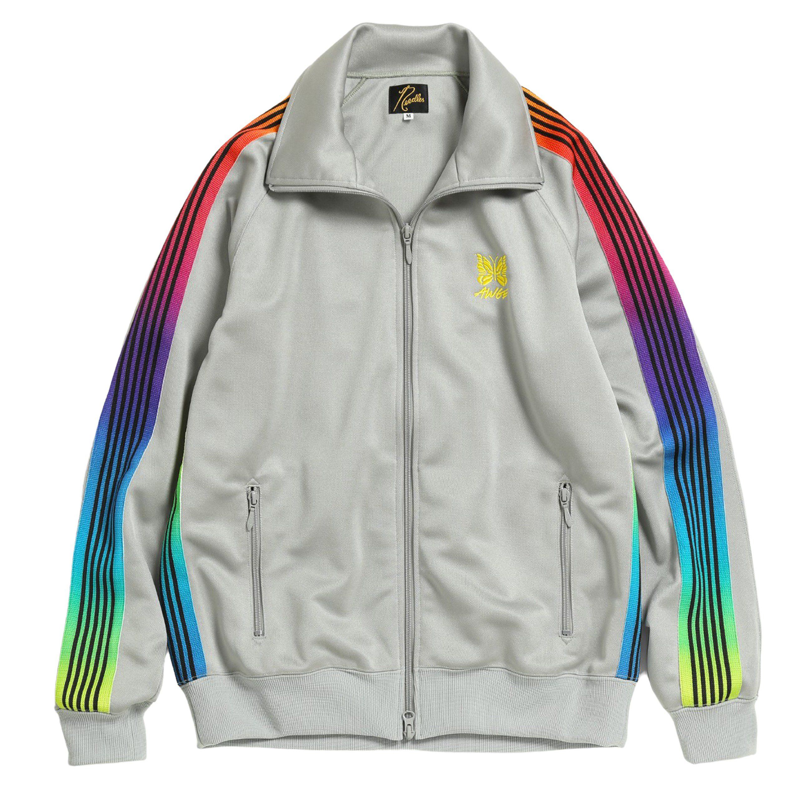 image of Awge Poly Smooth Twist Tape Track Jacket in Grey, Men's (Size Medium)