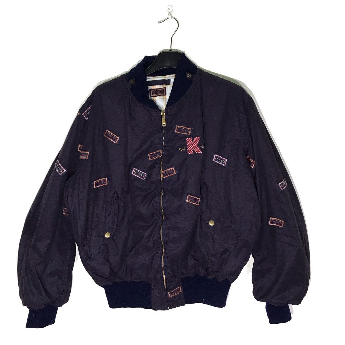 Karl Helmut Vintage Karl Helmut Big Logo Patchwork Bomber Jackets Size US L / EU 52-54 / 3 - 6 Thumbnail