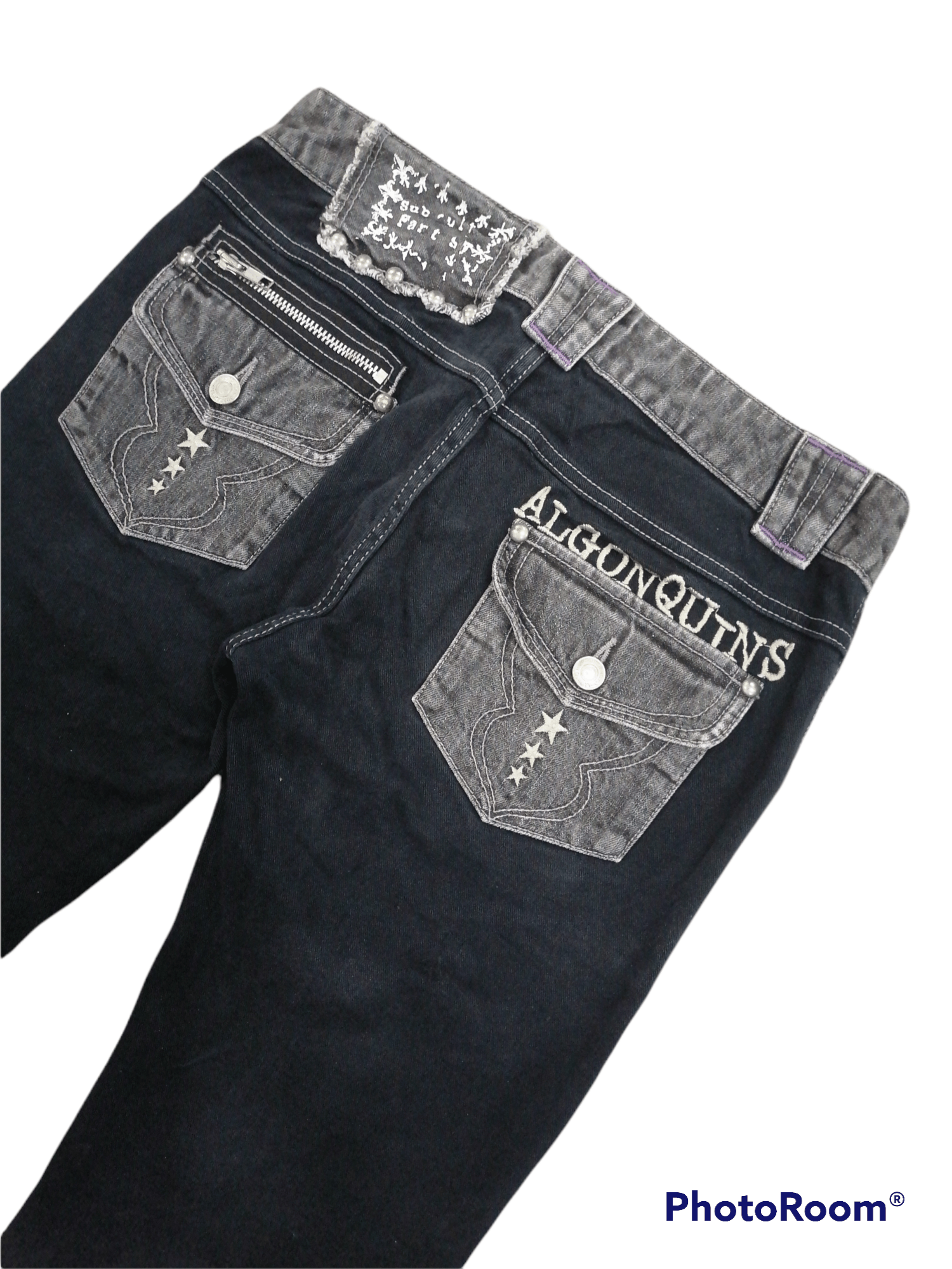 Japanese Brand Algonquins Anarchy Rip Distressed Flare Denim Pants Size US 28 / EU 44 - 7 Thumbnail