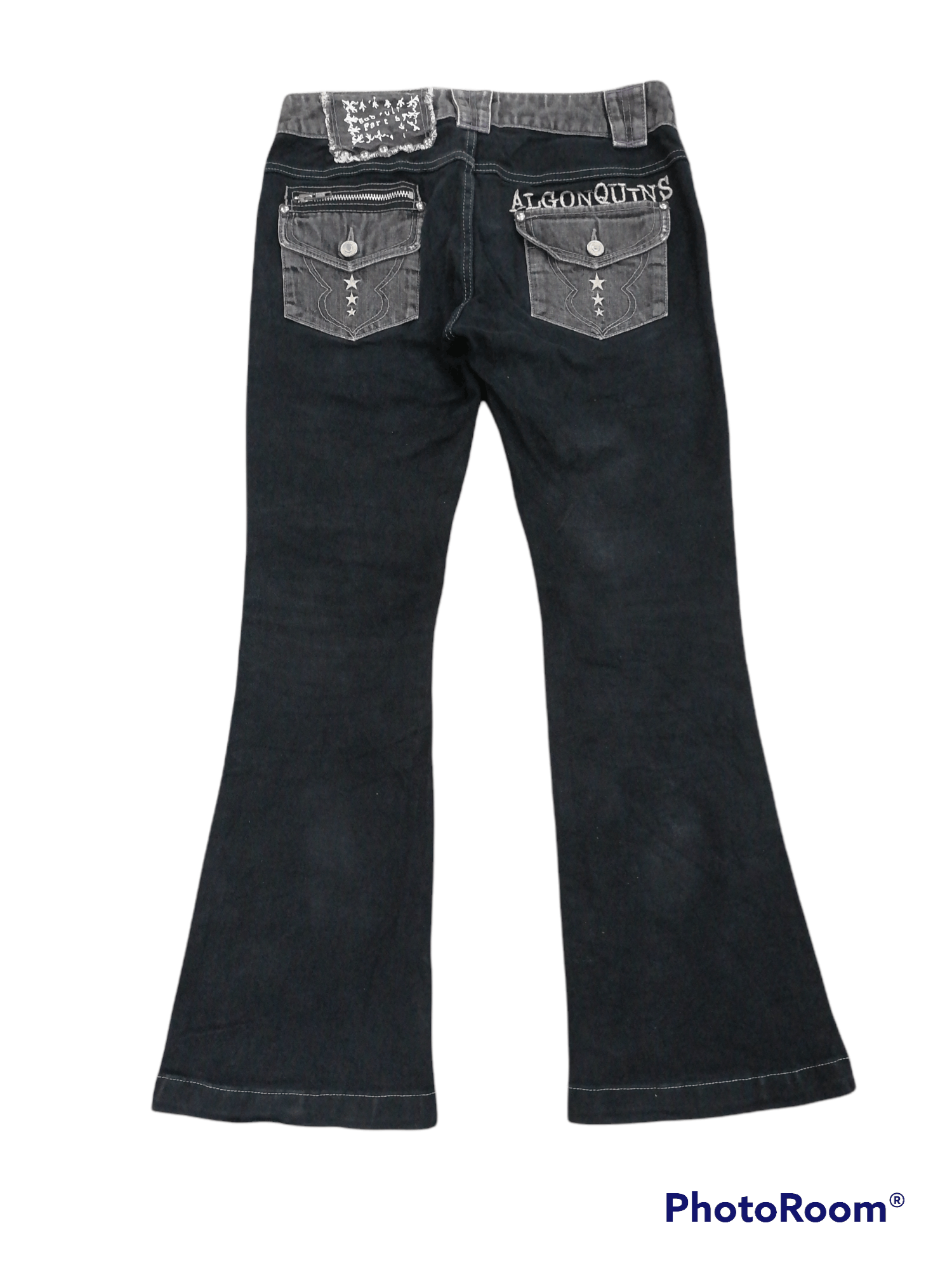 Japanese Brand Algonquins Anarchy Rip Distressed Flare Denim Pants Size US 28 / EU 44 - 6 Thumbnail