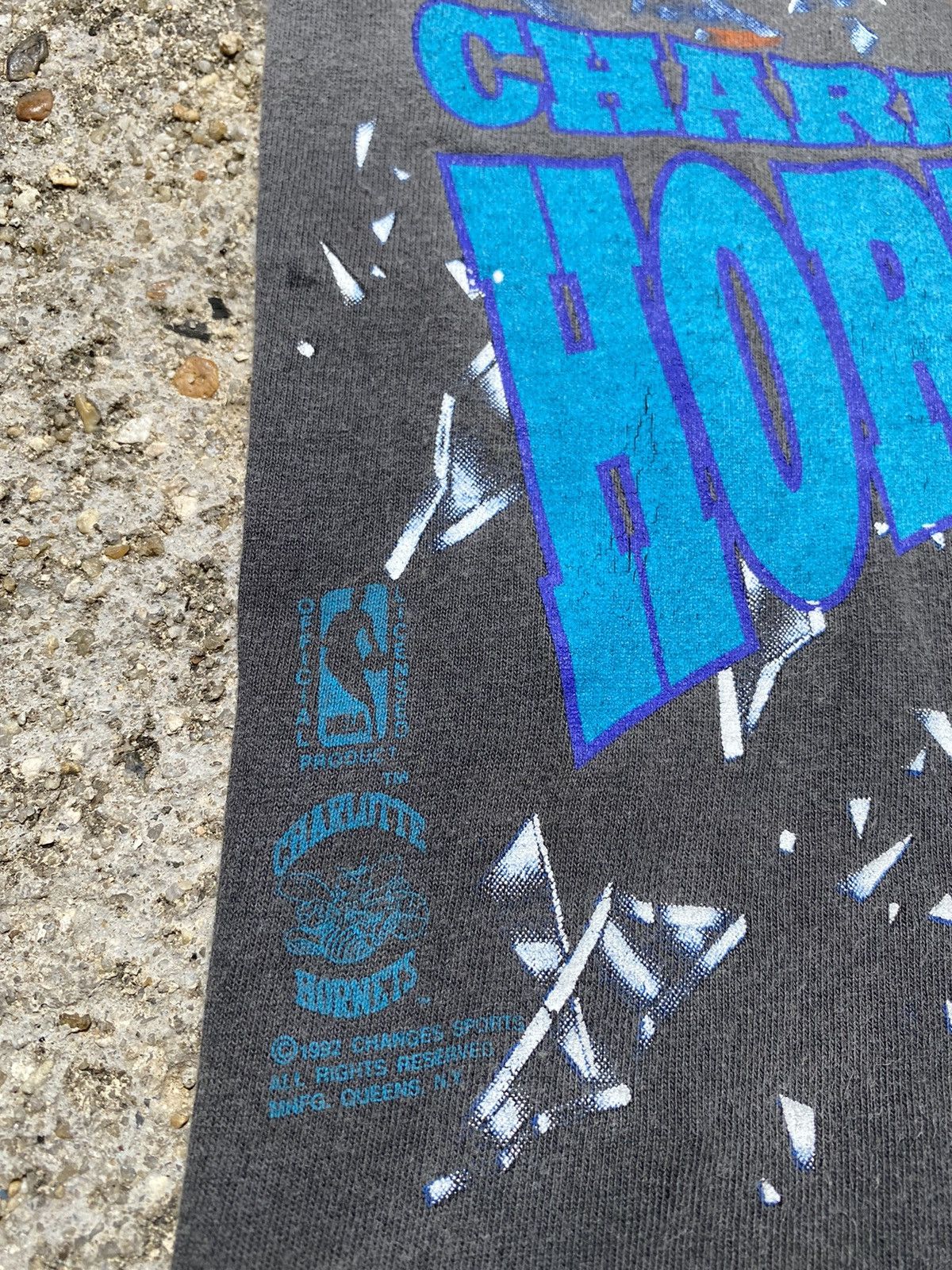 NBA 🔥Vintage OVP 1992 NBA CHARLOTTE HORNETS Single Stitch Tee Size US L / EU 52-54 / 3 - 4 Thumbnail