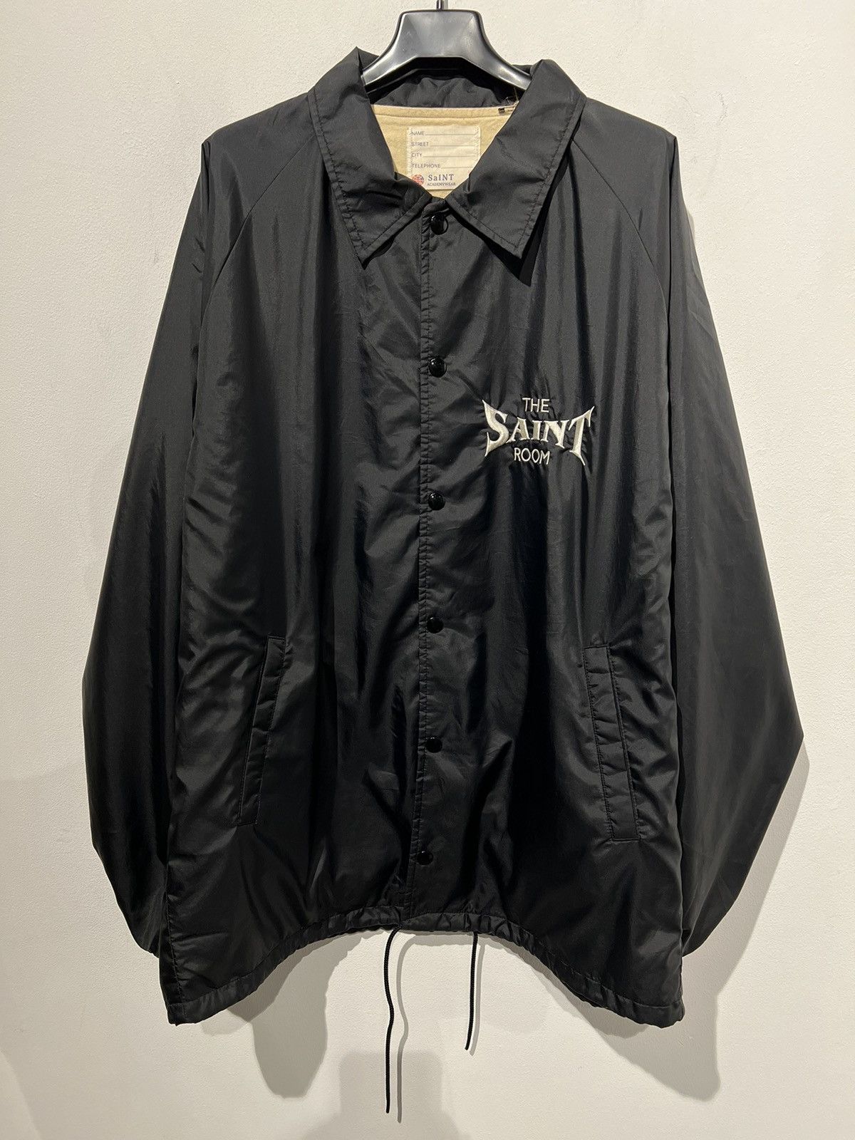 image of Saint Michael Saint Room Coach Jacket in Black, Men's (Size XL)