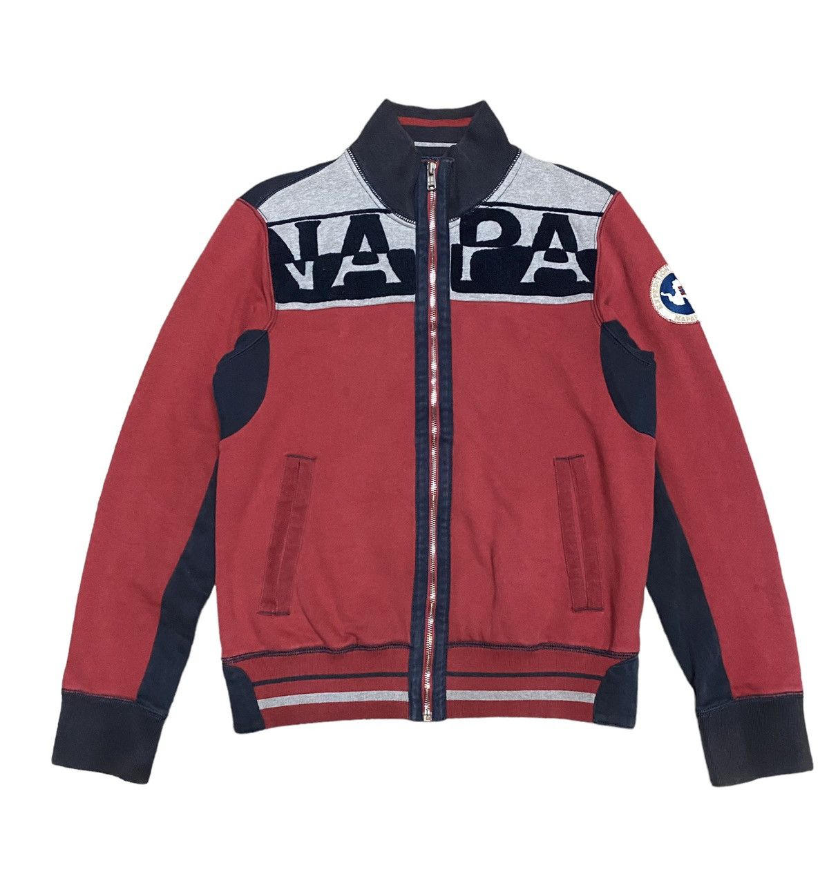 image of Stealsvintage Napapijri Geographical Biglogo Jacket in Red, Men's (Size Medium)