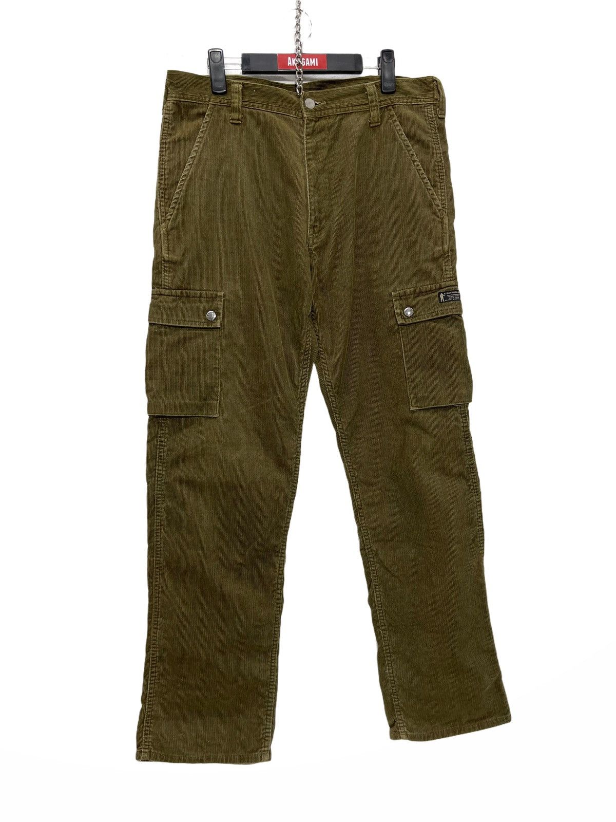 Bape Vintage A Bathing Ape Corduroy Cargo Pants Size US 34 / EU 50 - 2 Thumbnail