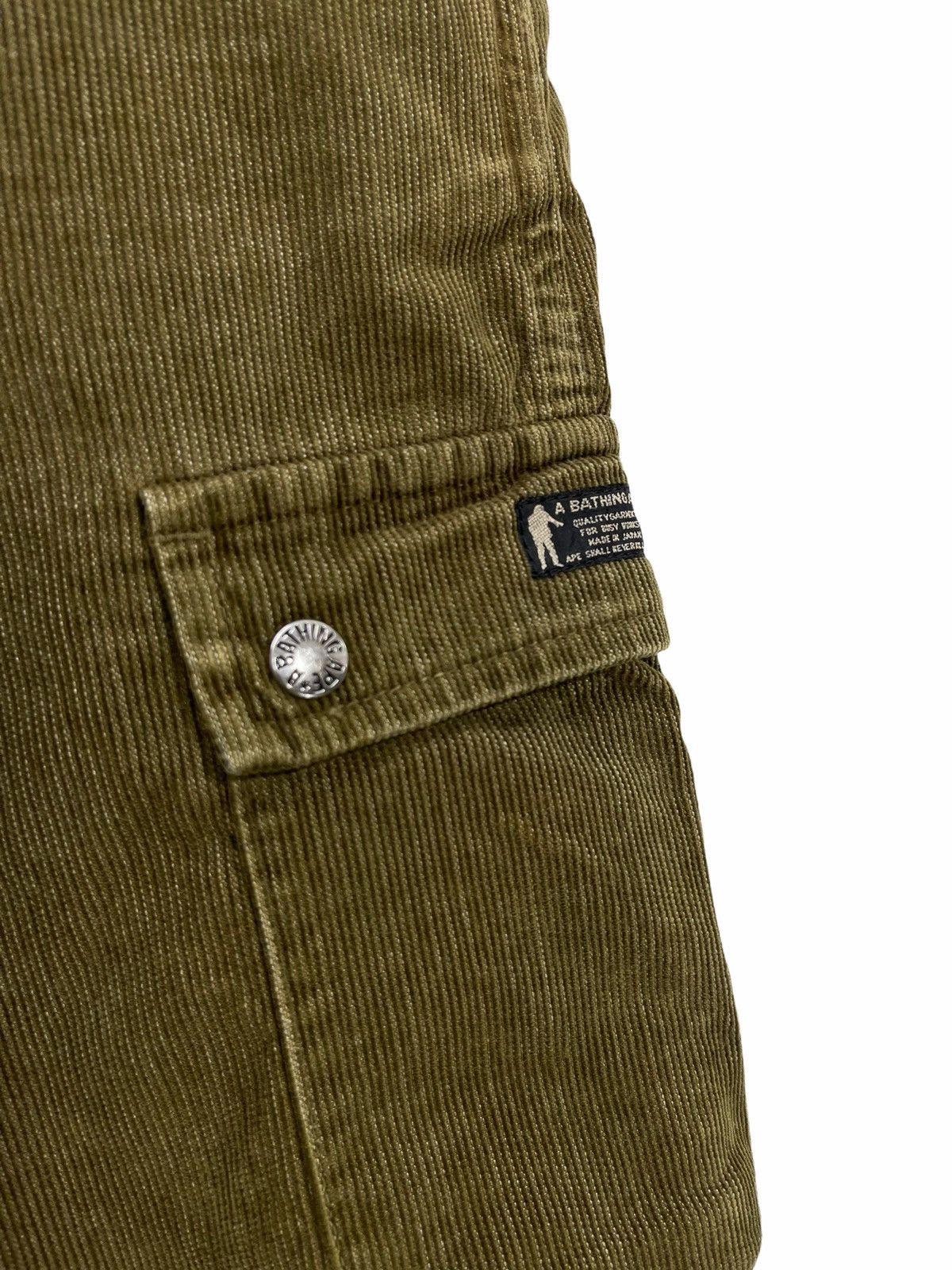 Bape Vintage A Bathing Ape Corduroy Cargo Pants Size US 34 / EU 50 - 4 Thumbnail