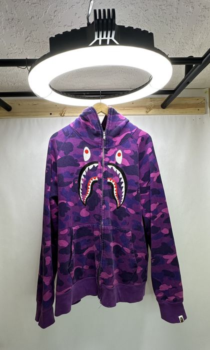 BAPE Color Camo Shark Day Pack Purple Men's - FW18 - US