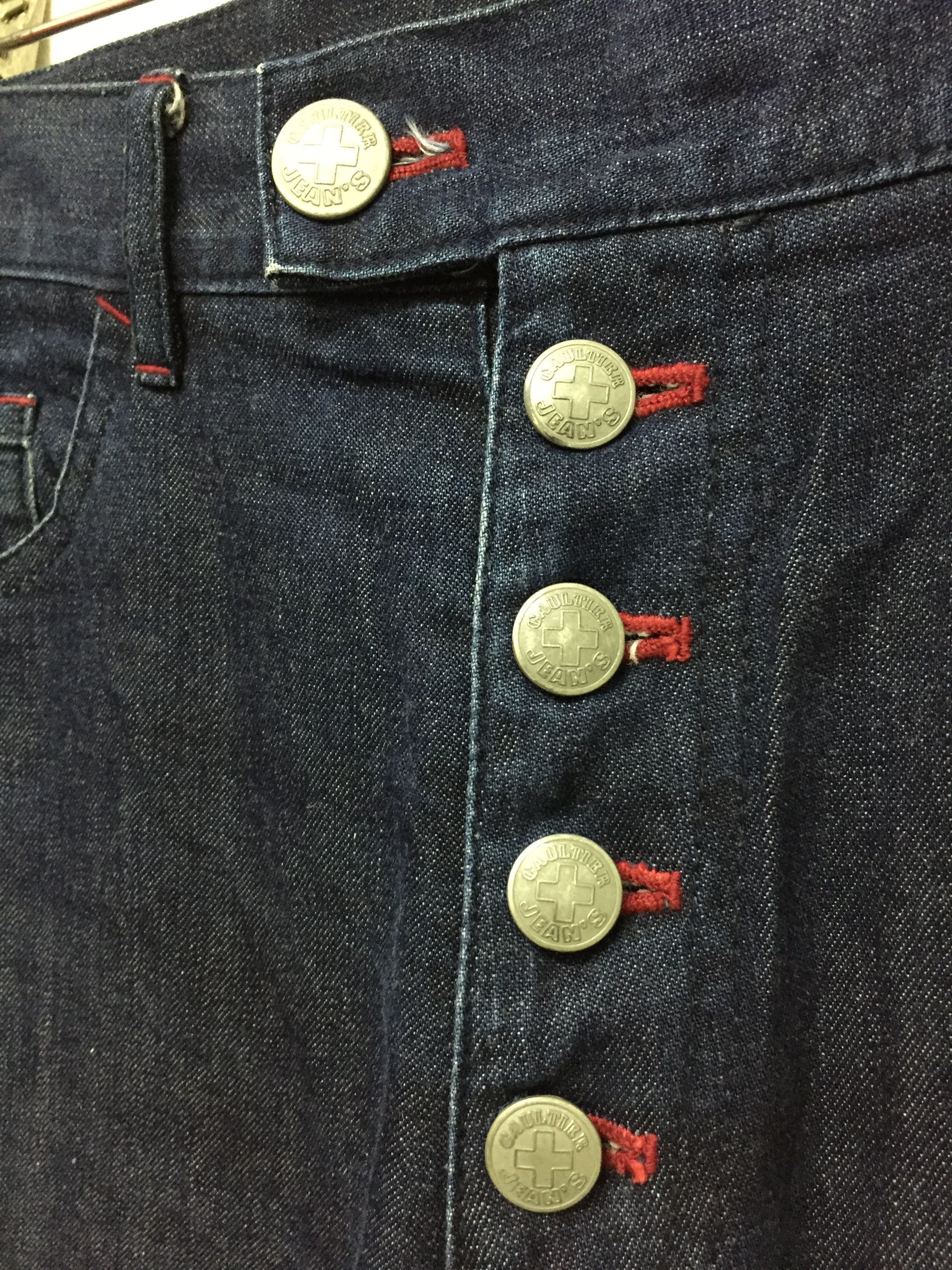 Jean Paul Gaultier 90's Cros Button Detailing contrast stitching pants Size US 29 - 5 Thumbnail
