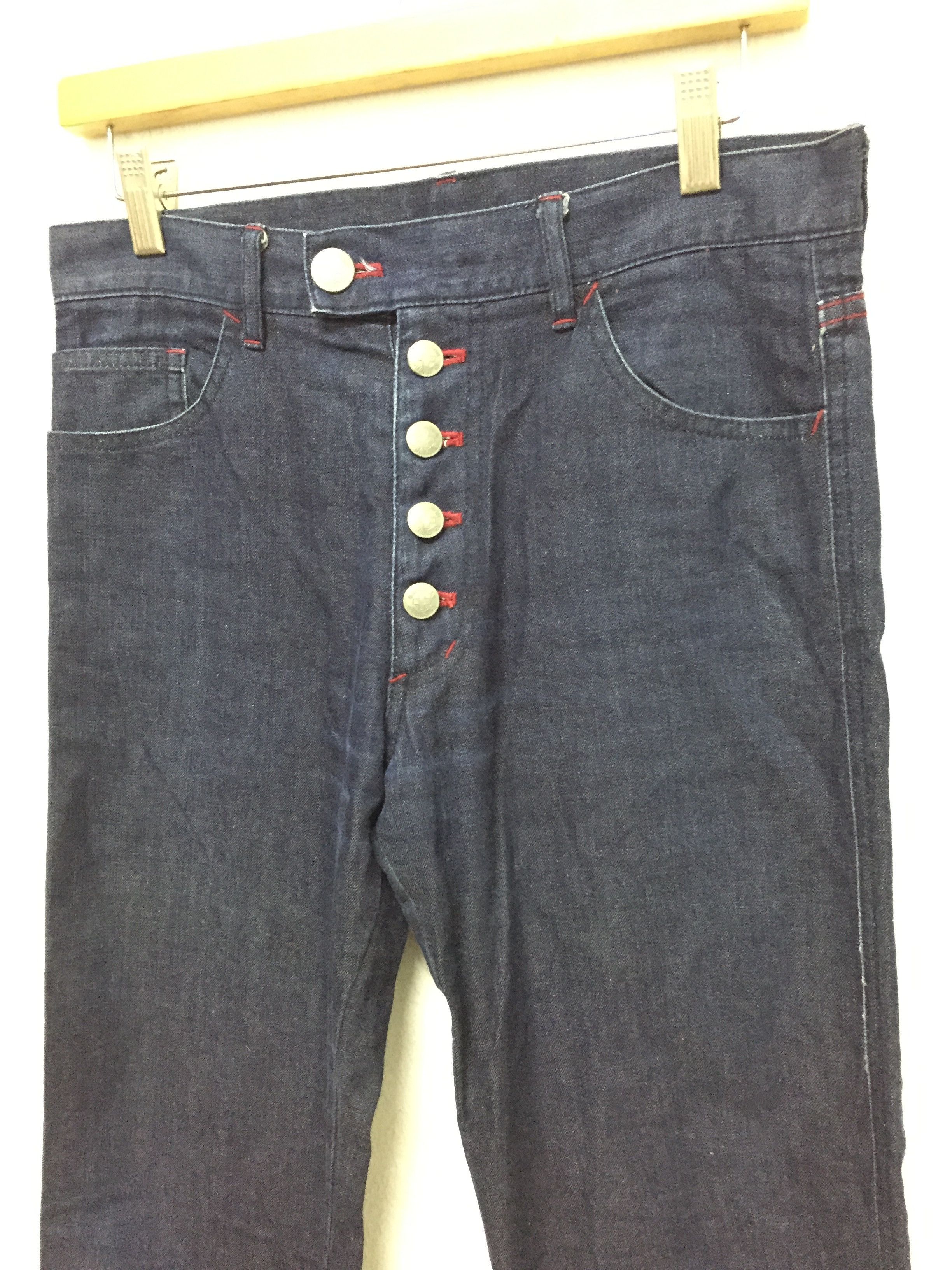 Jean Paul Gaultier 90's Cros Button Detailing contrast stitching pants Size US 29 - 2 Thumbnail