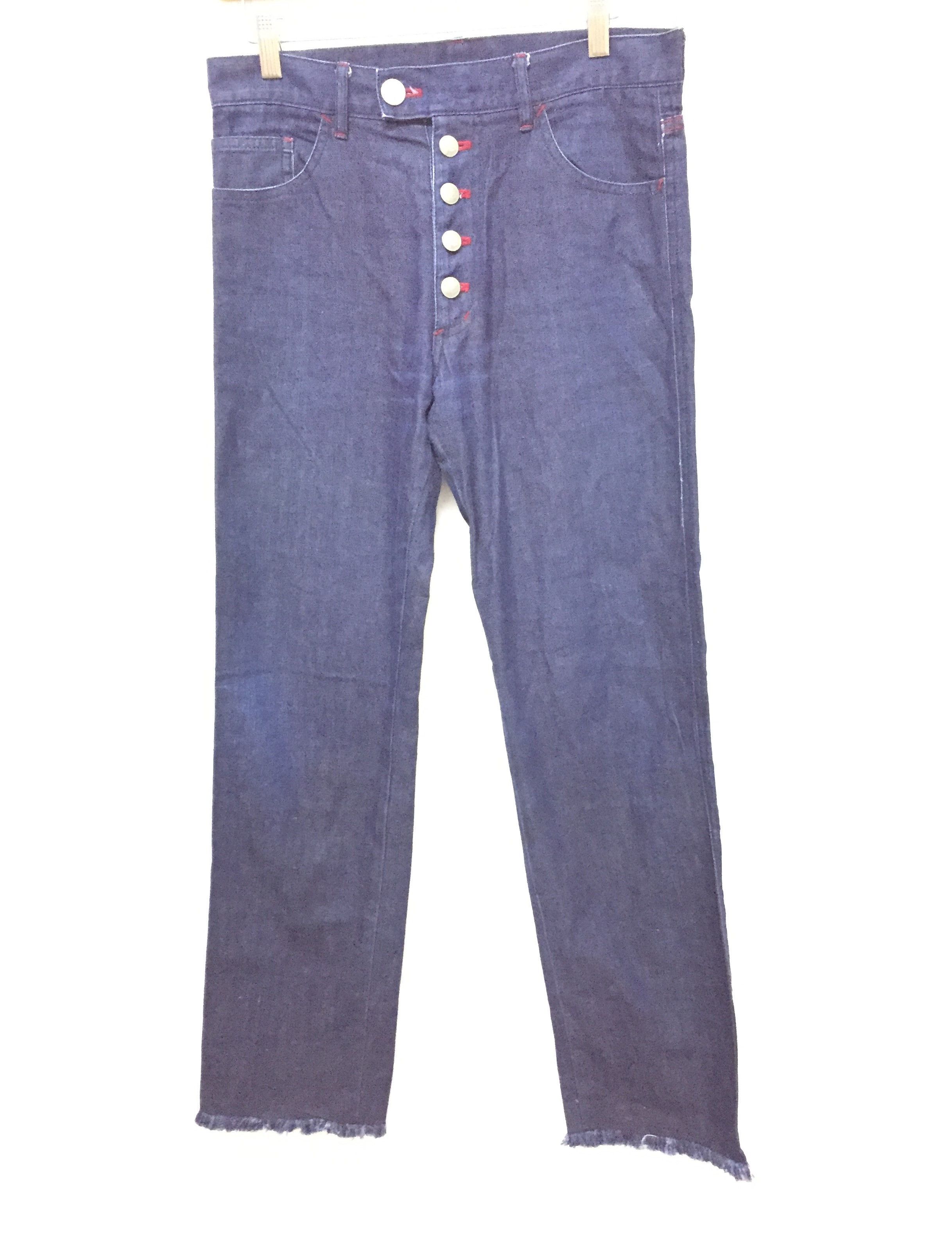 Jean Paul Gaultier 90's Cros Button Detailing contrast stitching pants Size US 29 - 3 Thumbnail
