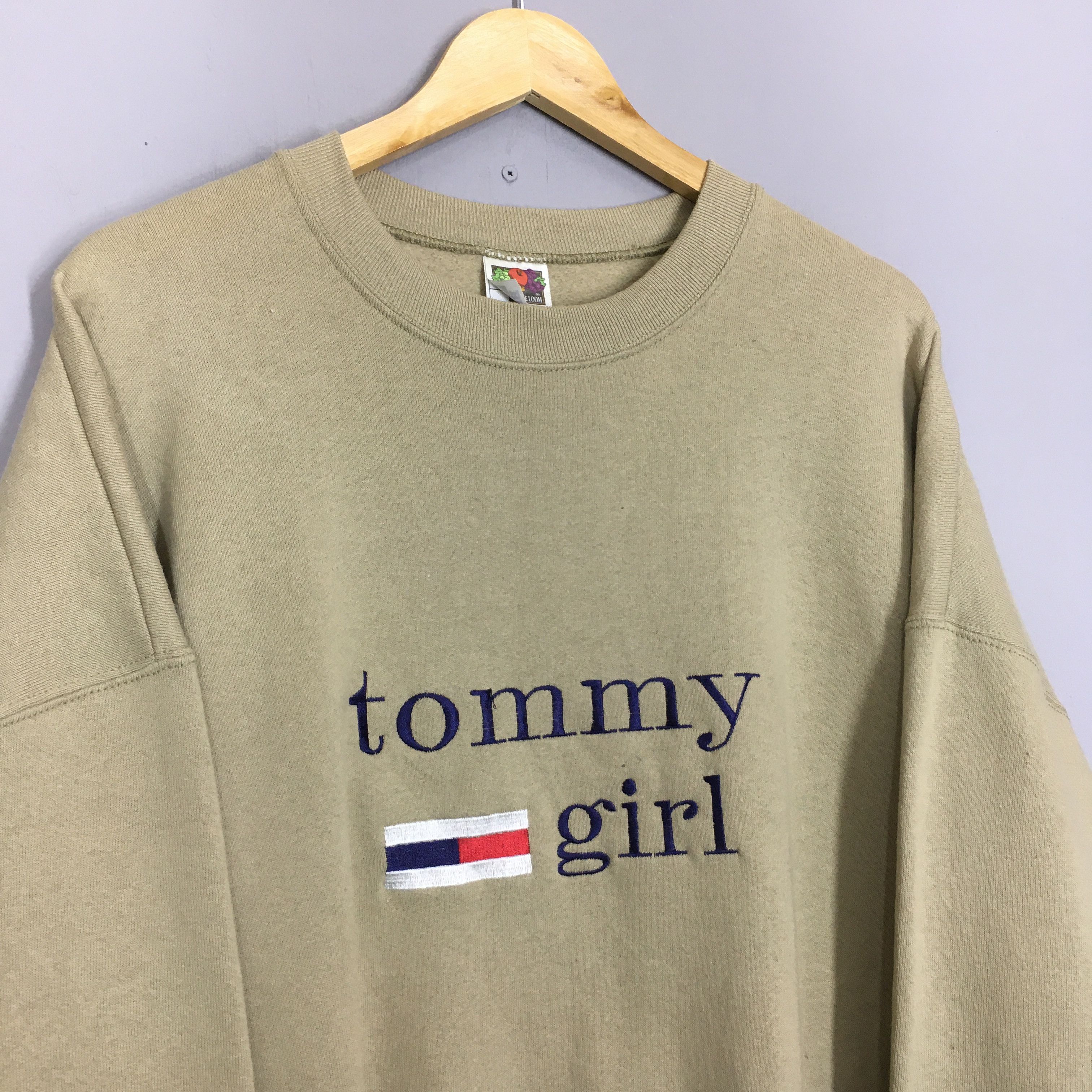 Fruit Of The Loom × Vintage Vintage 90s Tommy Girl Brown Boxy Sweatshirt XXLarge Size US XXL / EU 58 / 5 - 3 Thumbnail