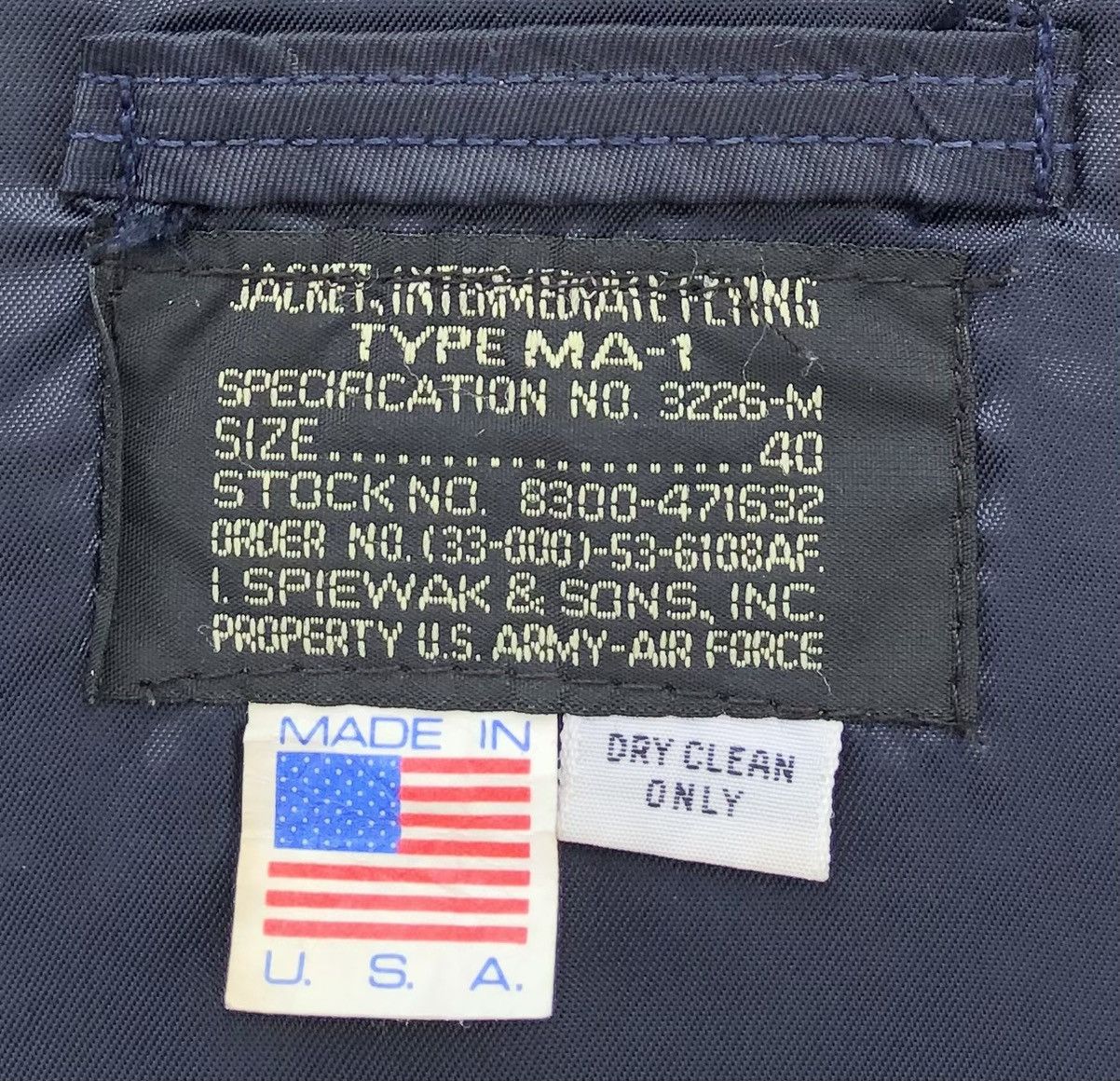 I. Spiewak And Sons 🔥Vtg 80s Spiewak & Sons USAF logo MA-1 Bomber jacket Size US M / EU 48-50 / 2 - 17 Thumbnail