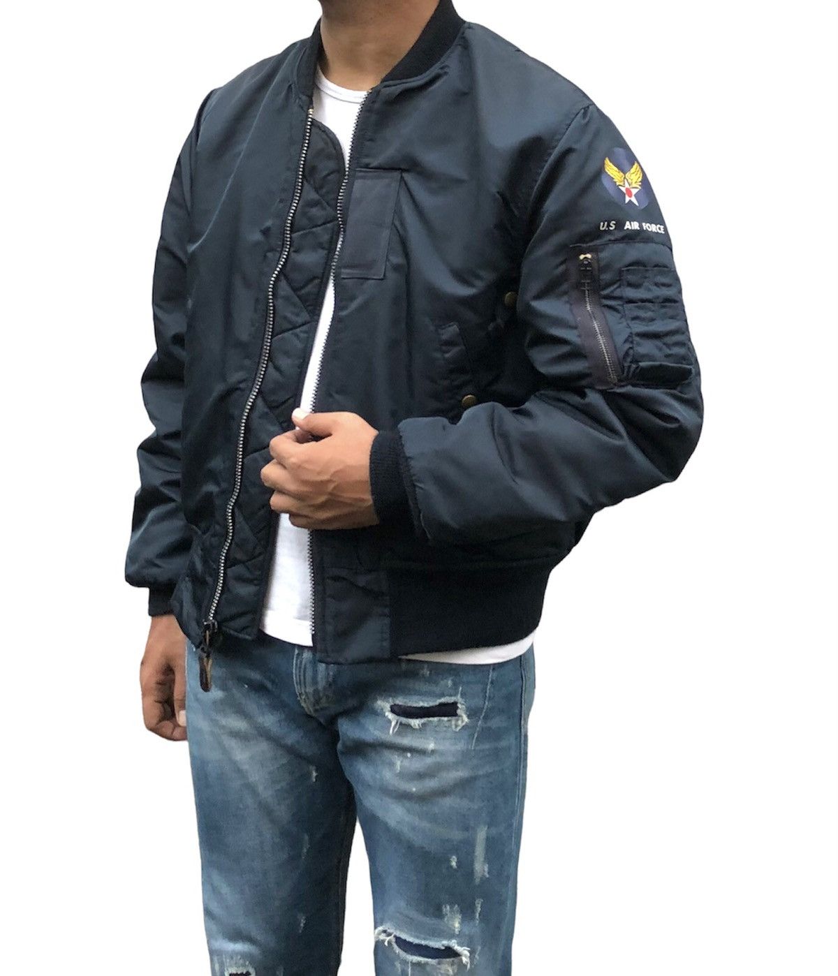 I. Spiewak And Sons 🔥Vtg 80s Spiewak & Sons USAF logo MA-1 Bomber jacket Size US M / EU 48-50 / 2 - 3 Thumbnail