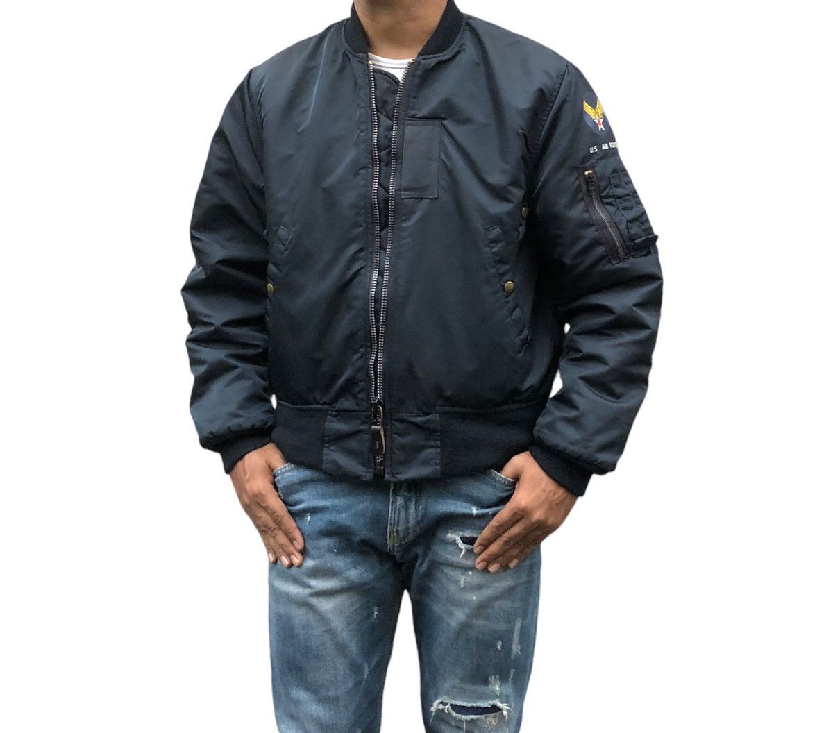 I. Spiewak And Sons 🔥Vtg 80s Spiewak & Sons USAF logo MA-1 Bomber jacket Size US M / EU 48-50 / 2 - 1 Thumbnail