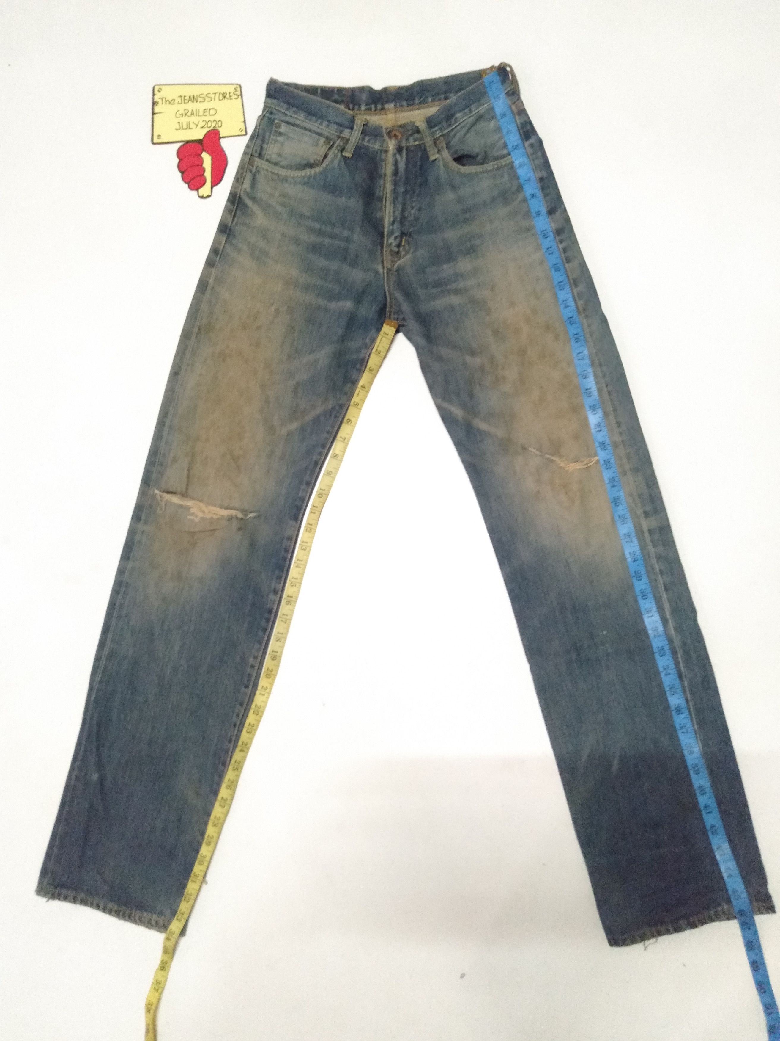 Edwin × Vintage vintage selvedge Edwin 505x rusty blue wash distresed denim Size US 28 / EU 44 - 2 Thumbnail