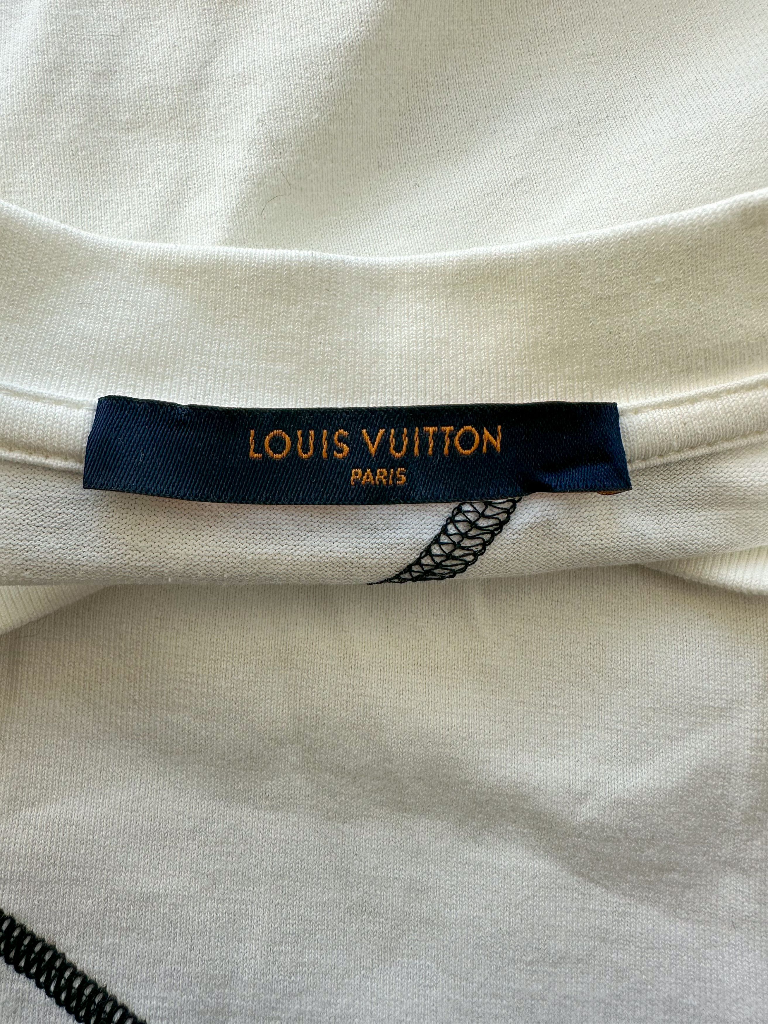 Louis Vuitton × NBA Louis Vuitton NBA White Basketball Print T-Shirt Size US L / EU 52-54 / 3 - 3 Thumbnail