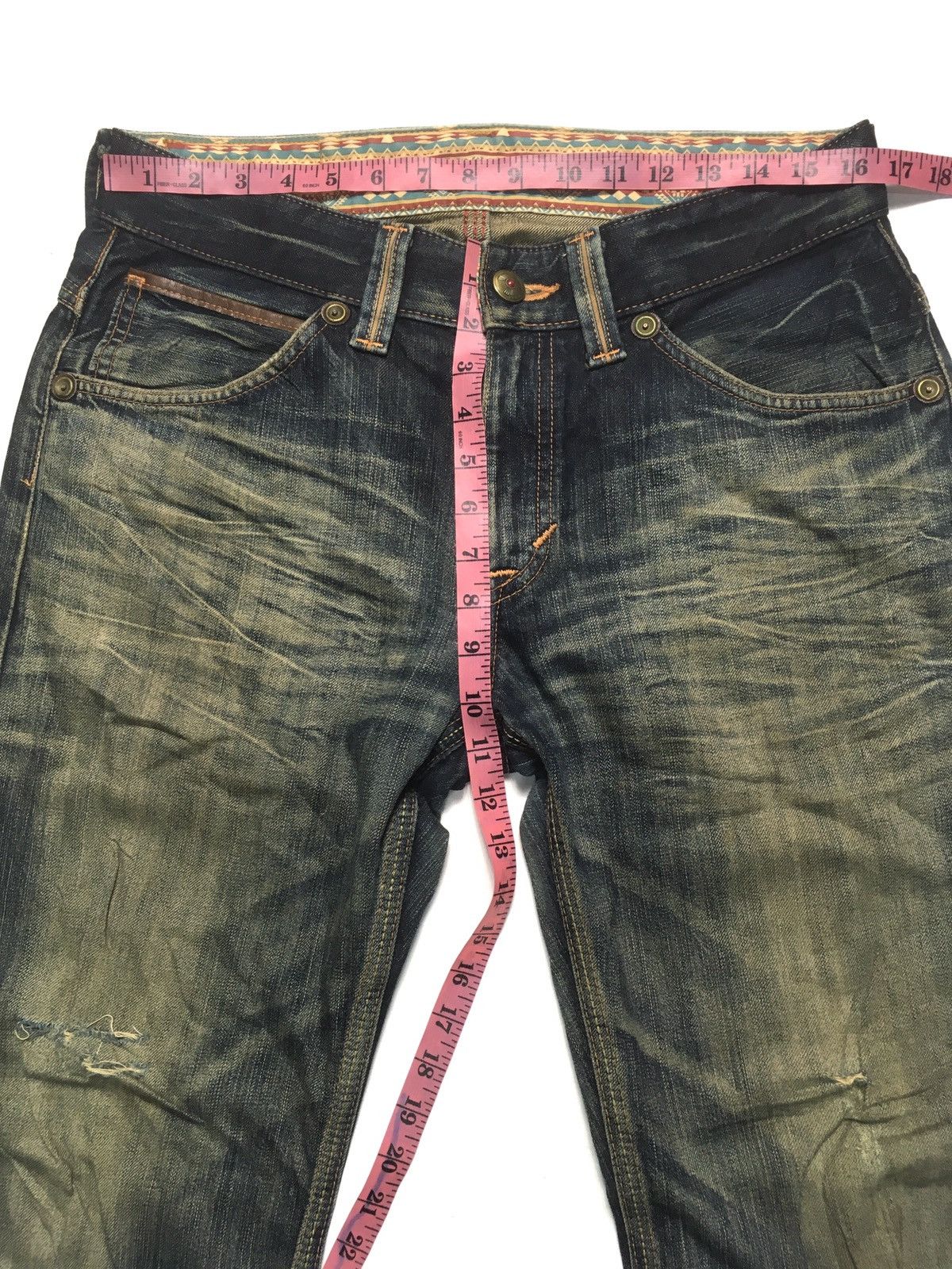 Edwin × Vintage Vintage rusty Edwin XV Aztec Navajo distressed denim Size US 33 - 15 Thumbnail