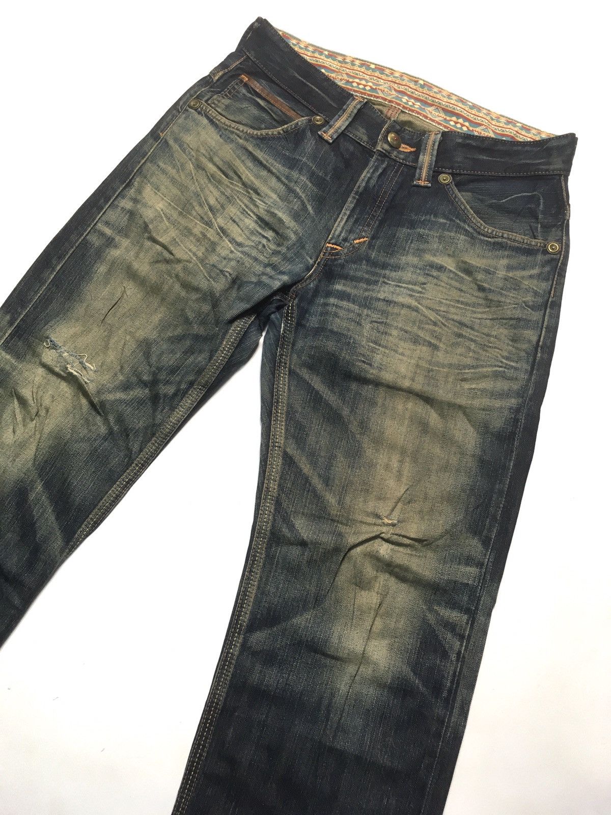 Edwin × Vintage Vintage rusty Edwin XV Aztec Navajo distressed denim Size US 33 - 10 Thumbnail