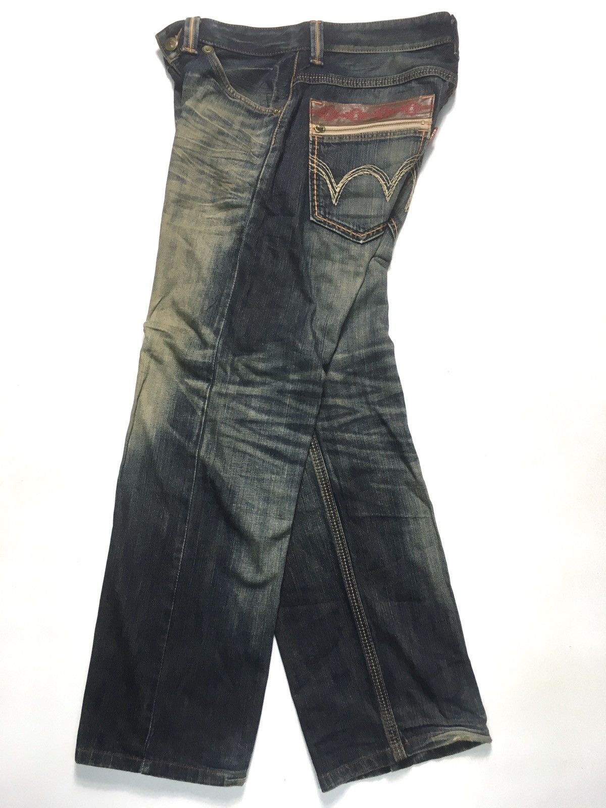 Edwin × Vintage Vintage rusty Edwin XV Aztec Navajo distressed denim Size US 33 - 8 Thumbnail