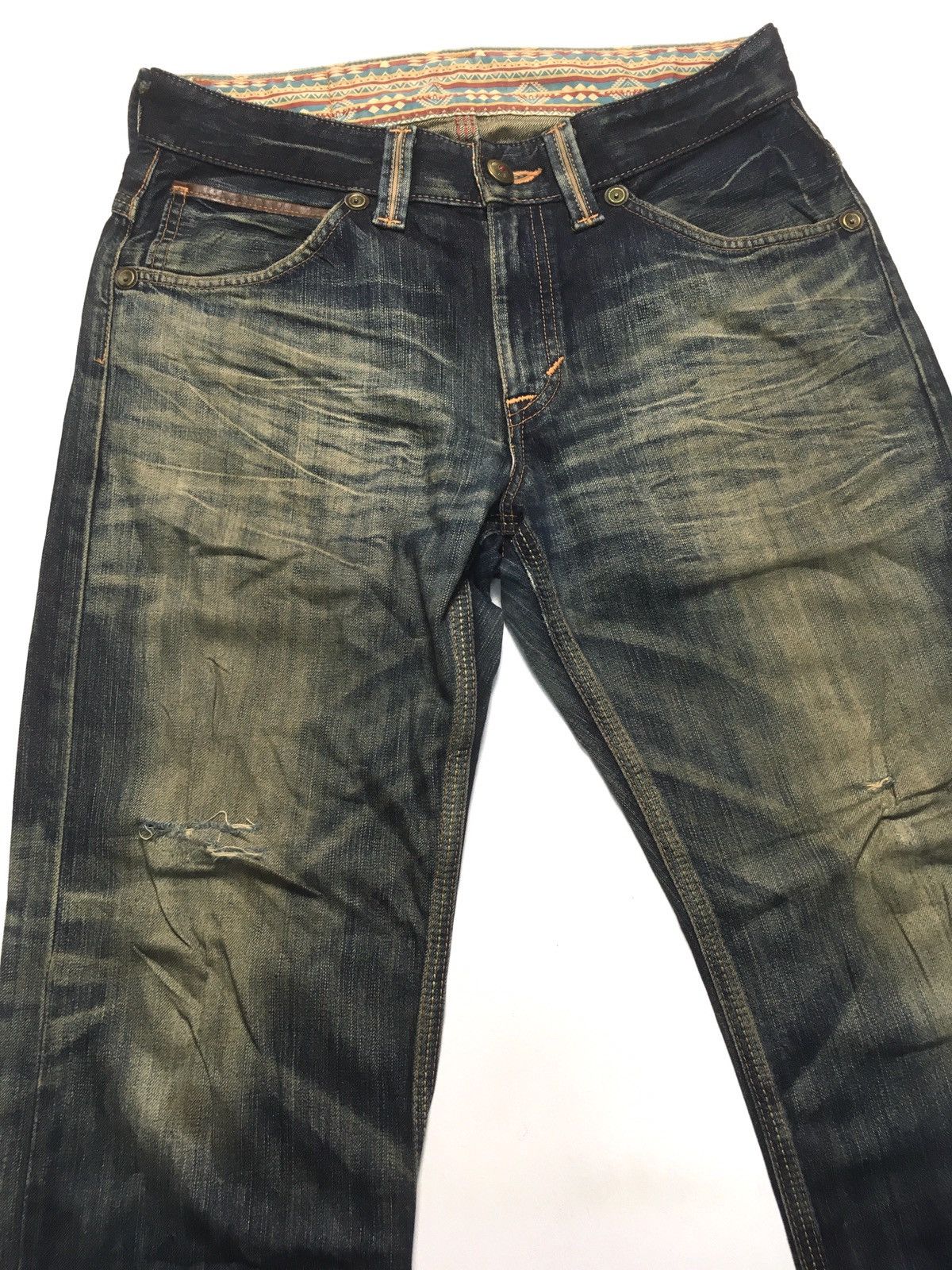 Edwin × Vintage Vintage rusty Edwin XV Aztec Navajo distressed denim Size US 33 - 9 Thumbnail