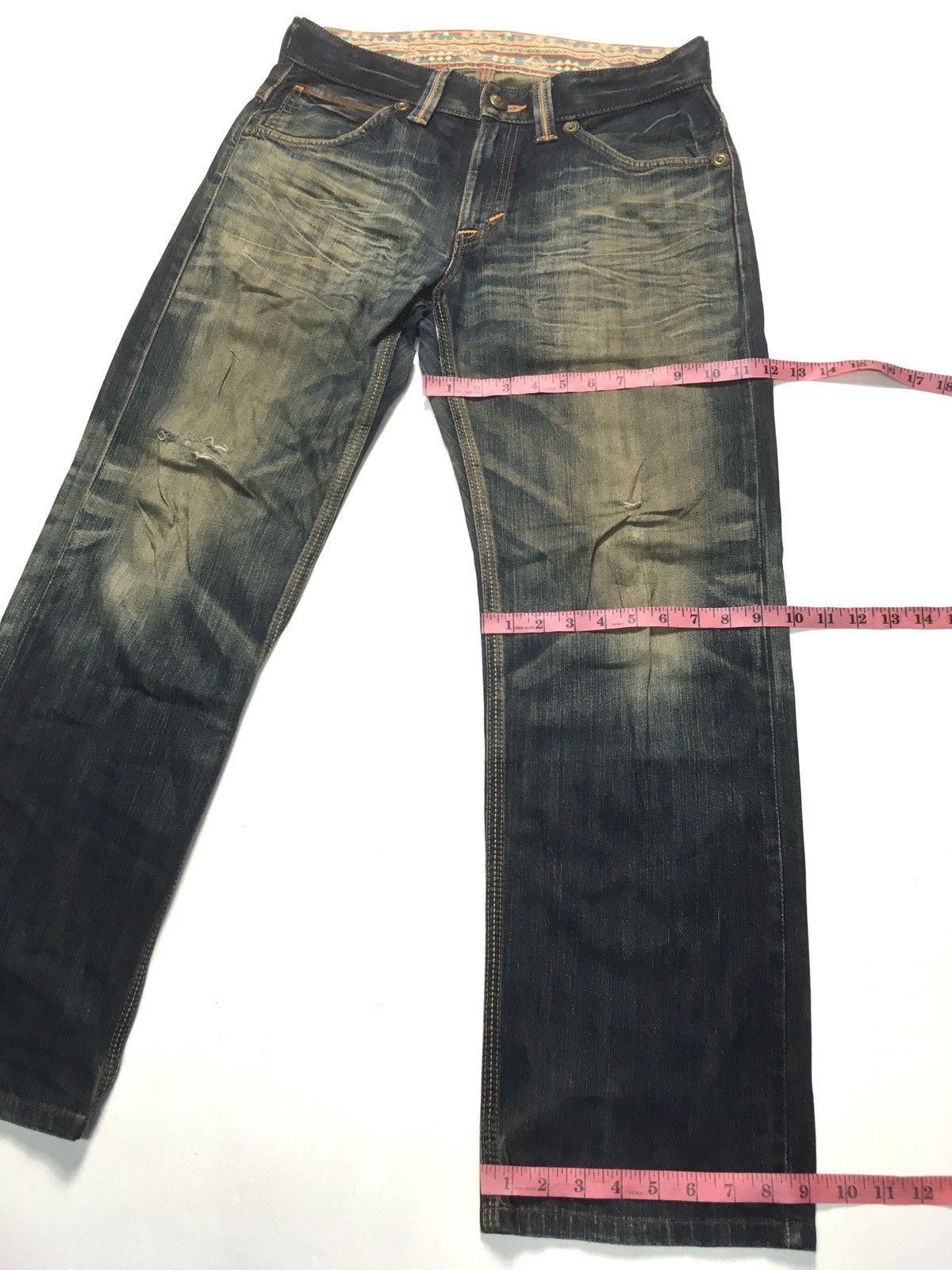 Edwin × Vintage Vintage rusty Edwin XV Aztec Navajo distressed denim Size US 33 - 14 Thumbnail
