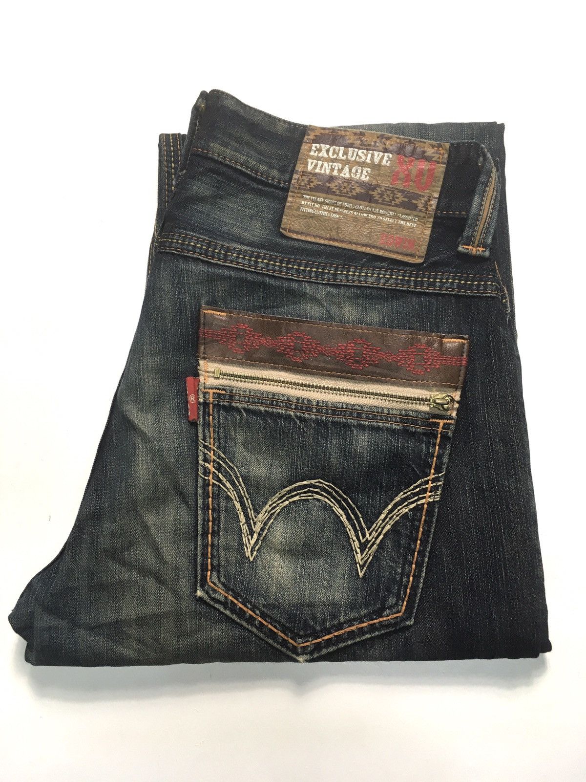 Edwin × Vintage Vintage rusty Edwin XV Aztec Navajo distressed denim Size US 33 - 3 Thumbnail
