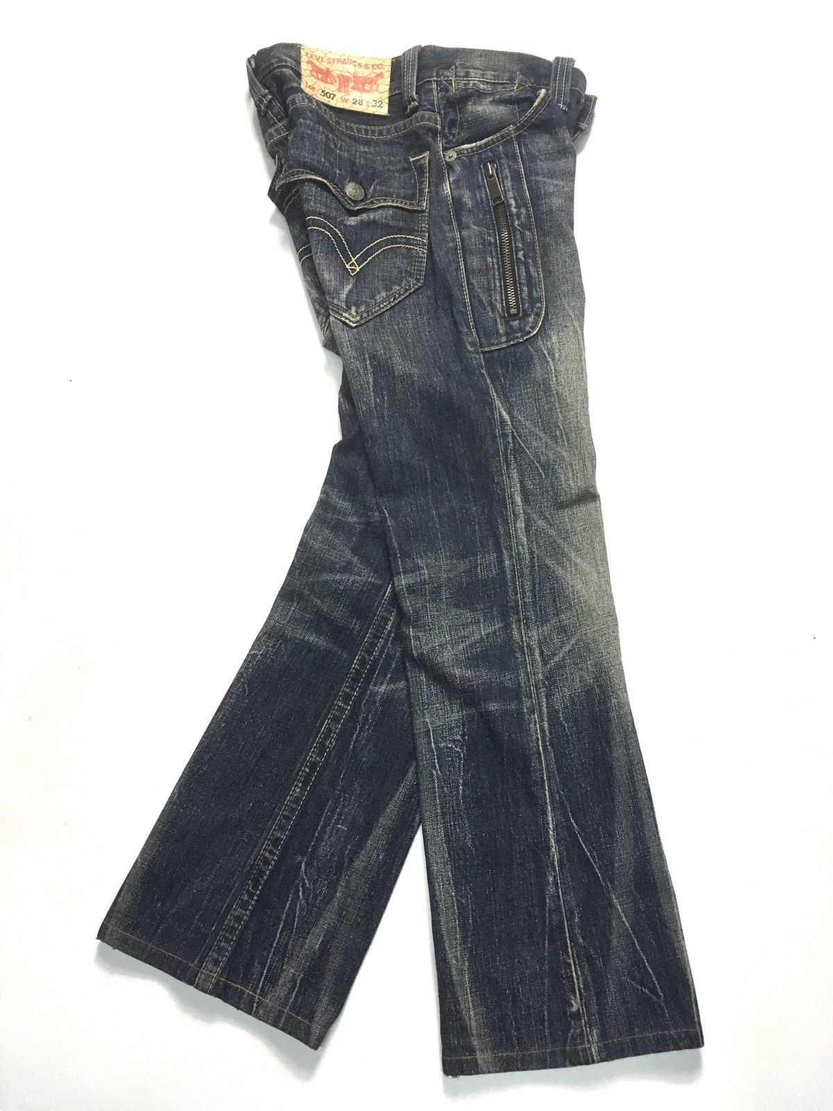 Levi's Vintage Clothing × Vintage Vintage ‘90 rusty Levi’s lot 507 flares denim 6 pocket Size US 28 / EU 44 - 10 Thumbnail
