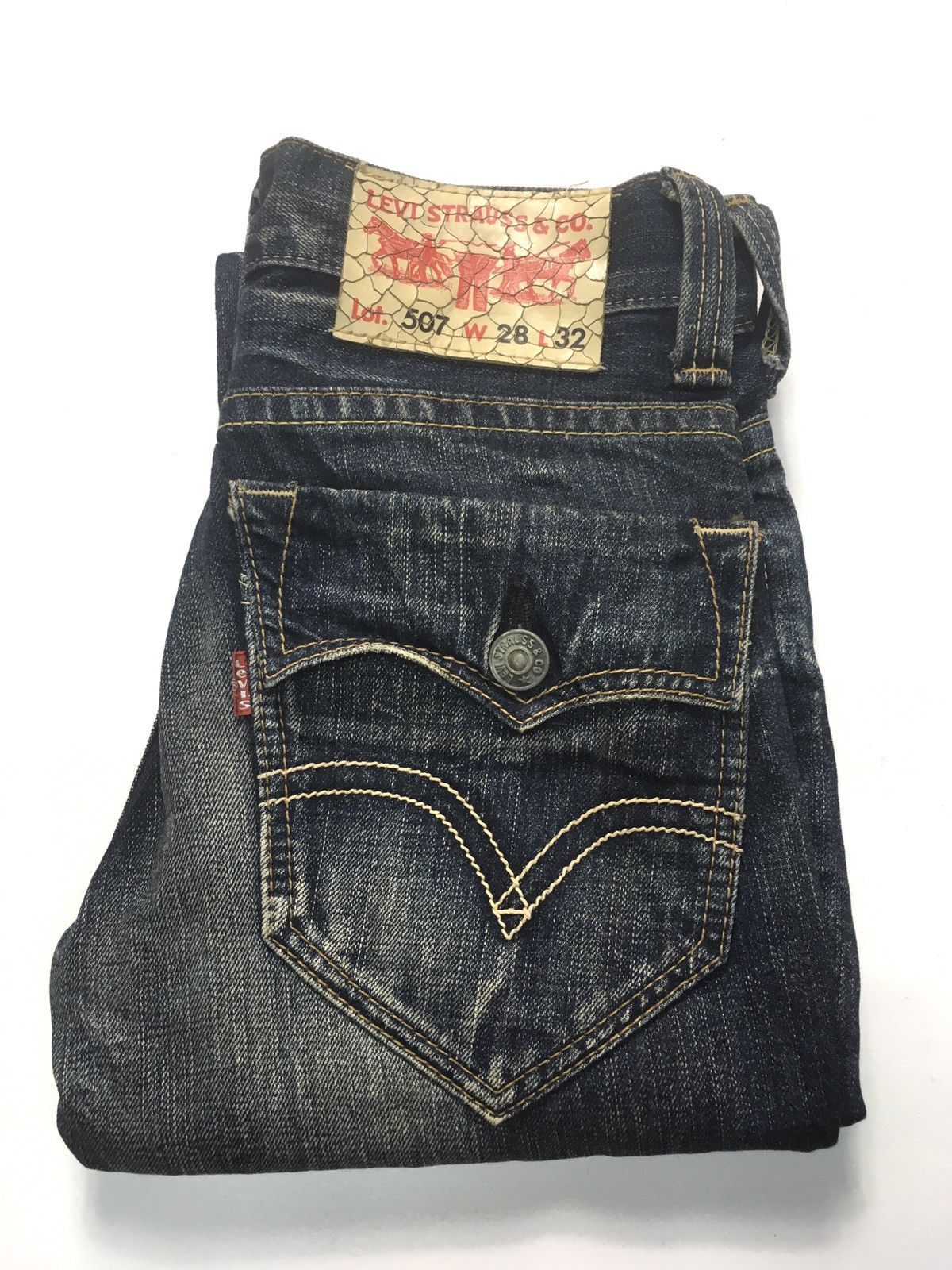 Levi's Vintage Clothing × Vintage Vintage ‘90 rusty Levi’s lot 507 flares denim 6 pocket Size US 28 / EU 44 - 3 Thumbnail
