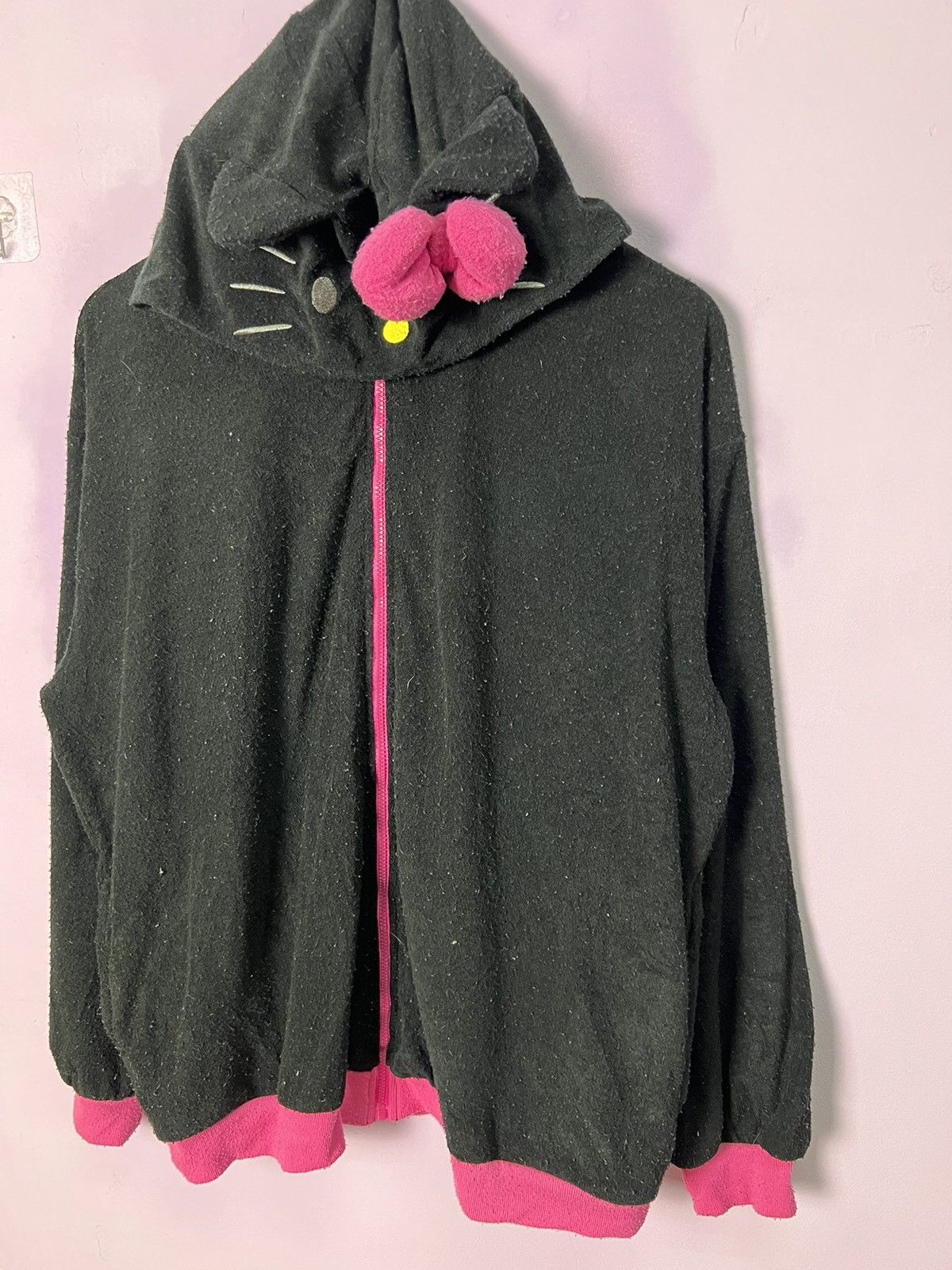 Cartoon Network 🔥Rare Black Pink Hello Kitty Costume Hoodies Size XL / US 12-14 / IT 48-50 - 6 Thumbnail