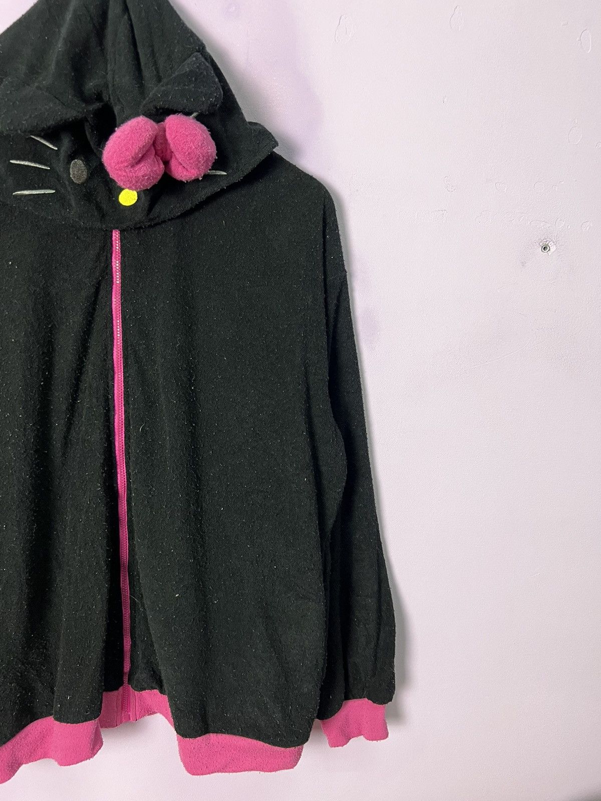Cartoon Network 🔥Rare Black Pink Hello Kitty Costume Hoodies Size XL / US 12-14 / IT 48-50 - 5 Thumbnail