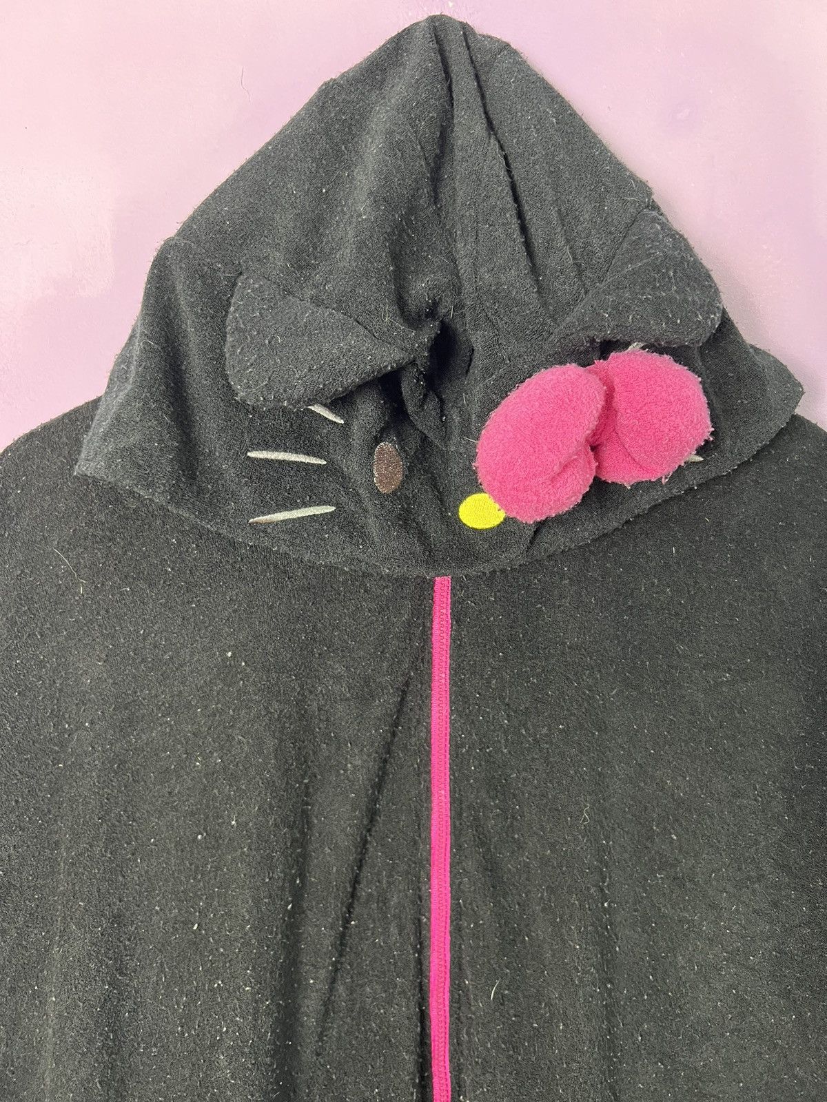 Cartoon Network 🔥Rare Black Pink Hello Kitty Costume Hoodies Size XL / US 12-14 / IT 48-50 - 10 Thumbnail