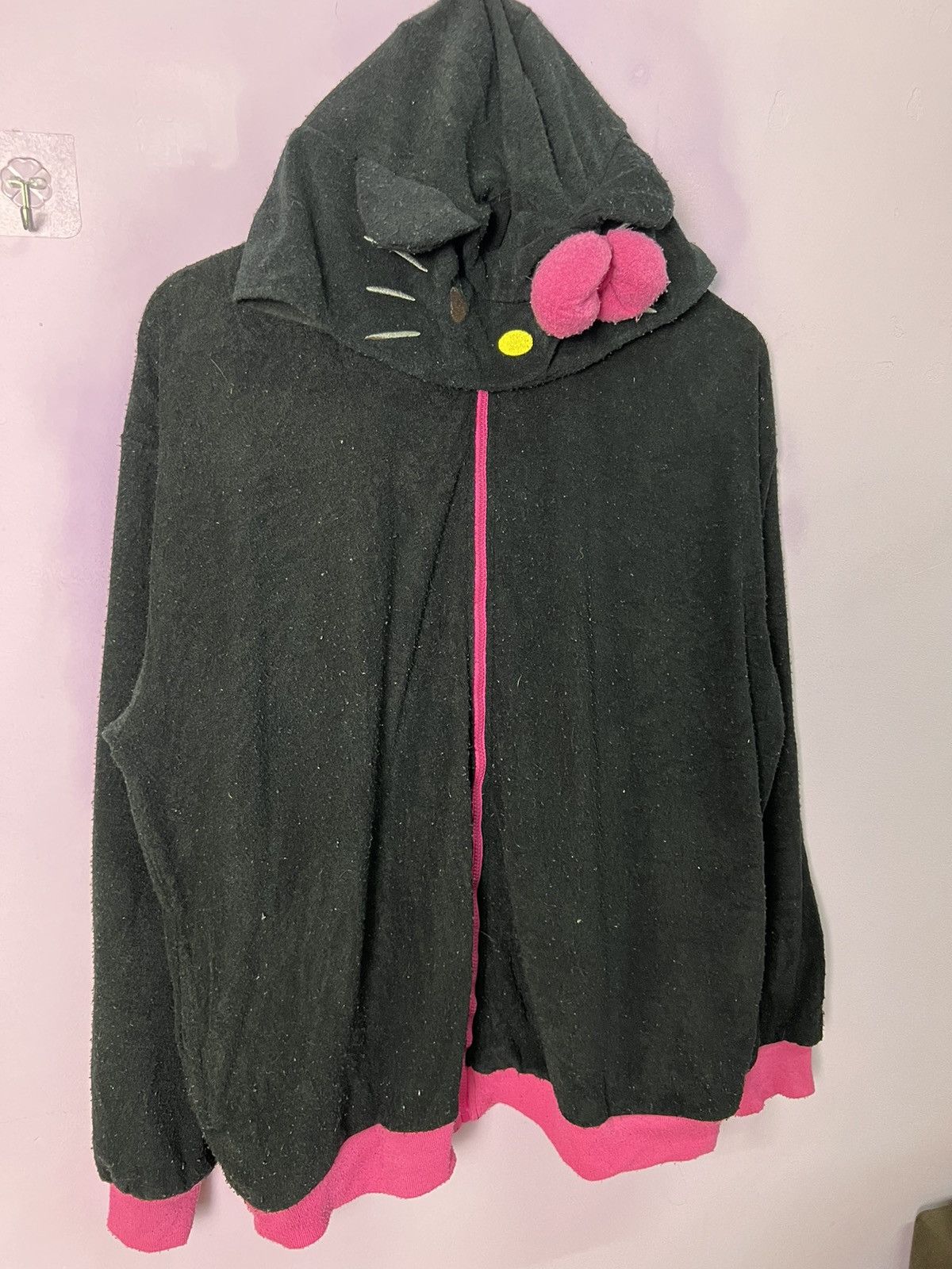 Cartoon Network 🔥Rare Black Pink Hello Kitty Costume Hoodies Size XL / US 12-14 / IT 48-50 - 7 Thumbnail