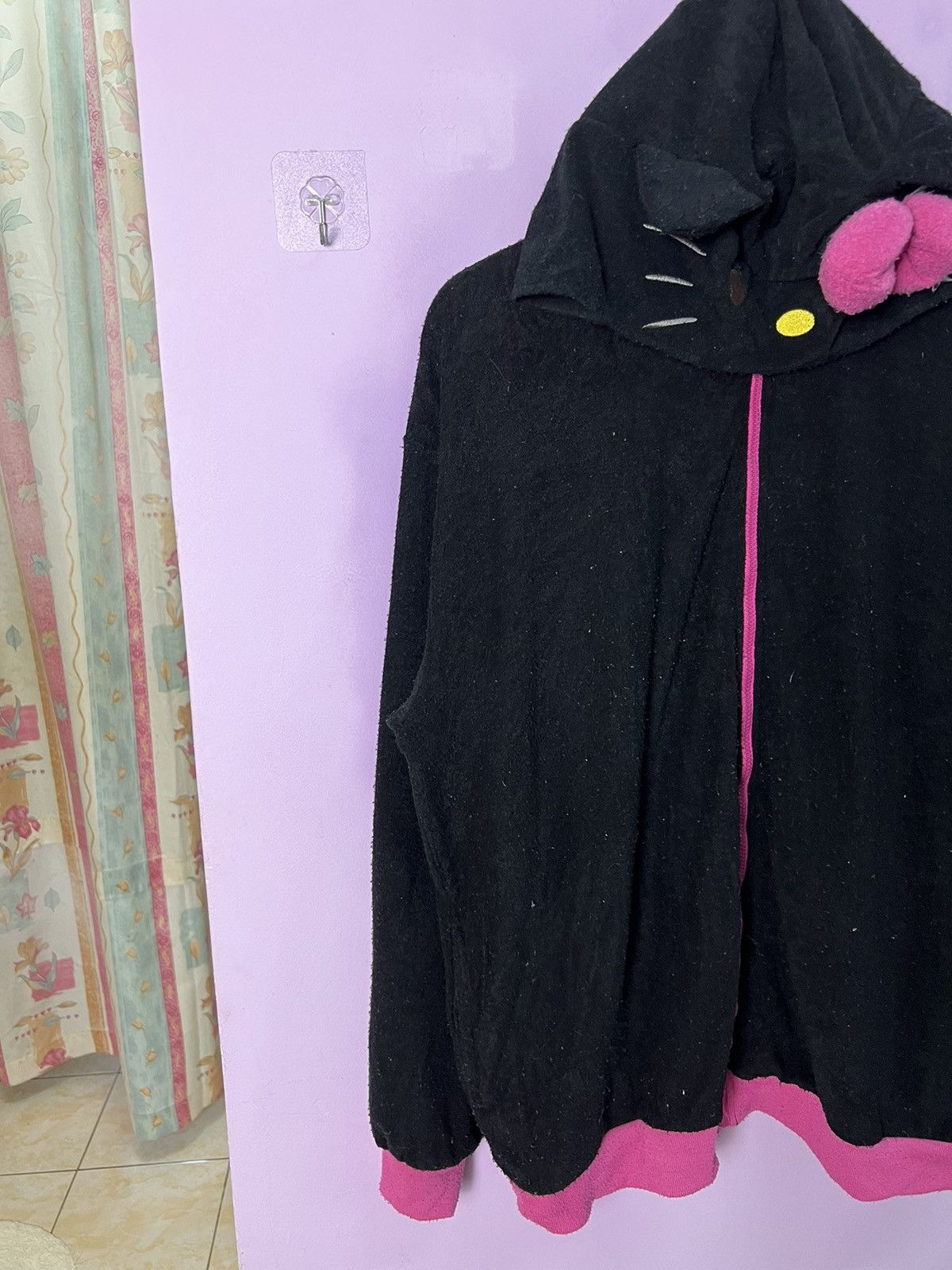 Cartoon Network 🔥Rare Black Pink Hello Kitty Costume Hoodies Size XL / US 12-14 / IT 48-50 - 4 Thumbnail