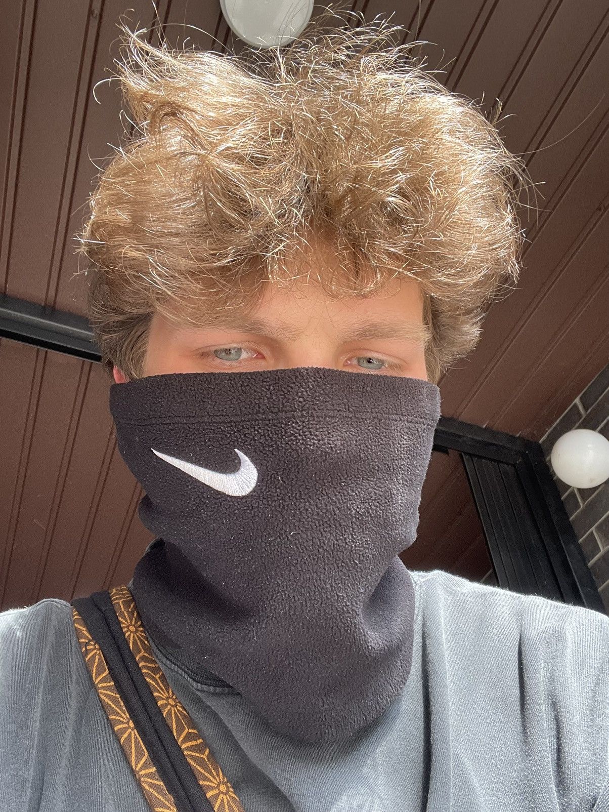 Nike × Nike ACG × Vintage Vintage Nike snood swoosh black fleece mask drill mask y2k Size ONE SIZE - 4 Thumbnail