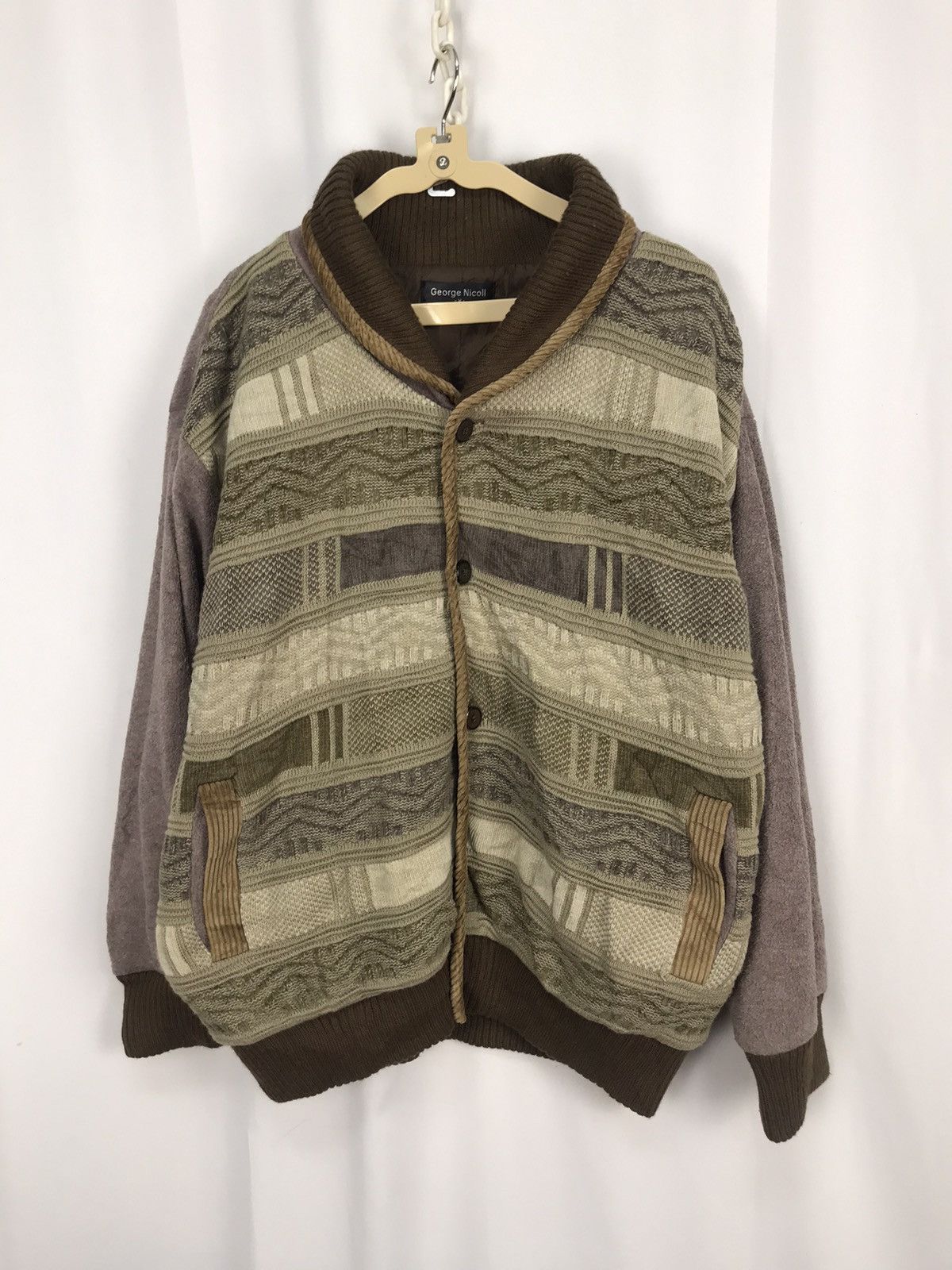 Japanese Brand × Vintage Vintage knit button up jacket by George nicoll Size US L / EU 52-54 / 3 - 8 Thumbnail