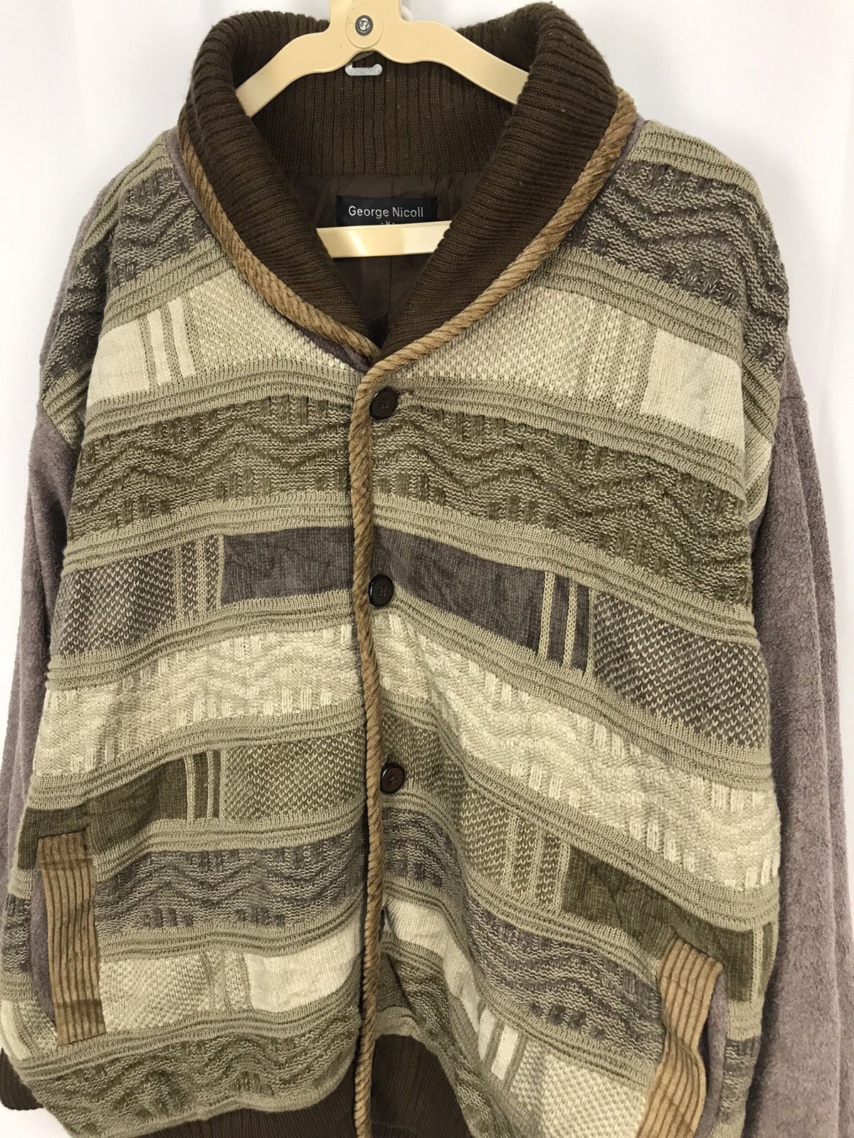 Japanese Brand × Vintage Vintage knit button up jacket by George nicoll Size US L / EU 52-54 / 3 - 6 Thumbnail